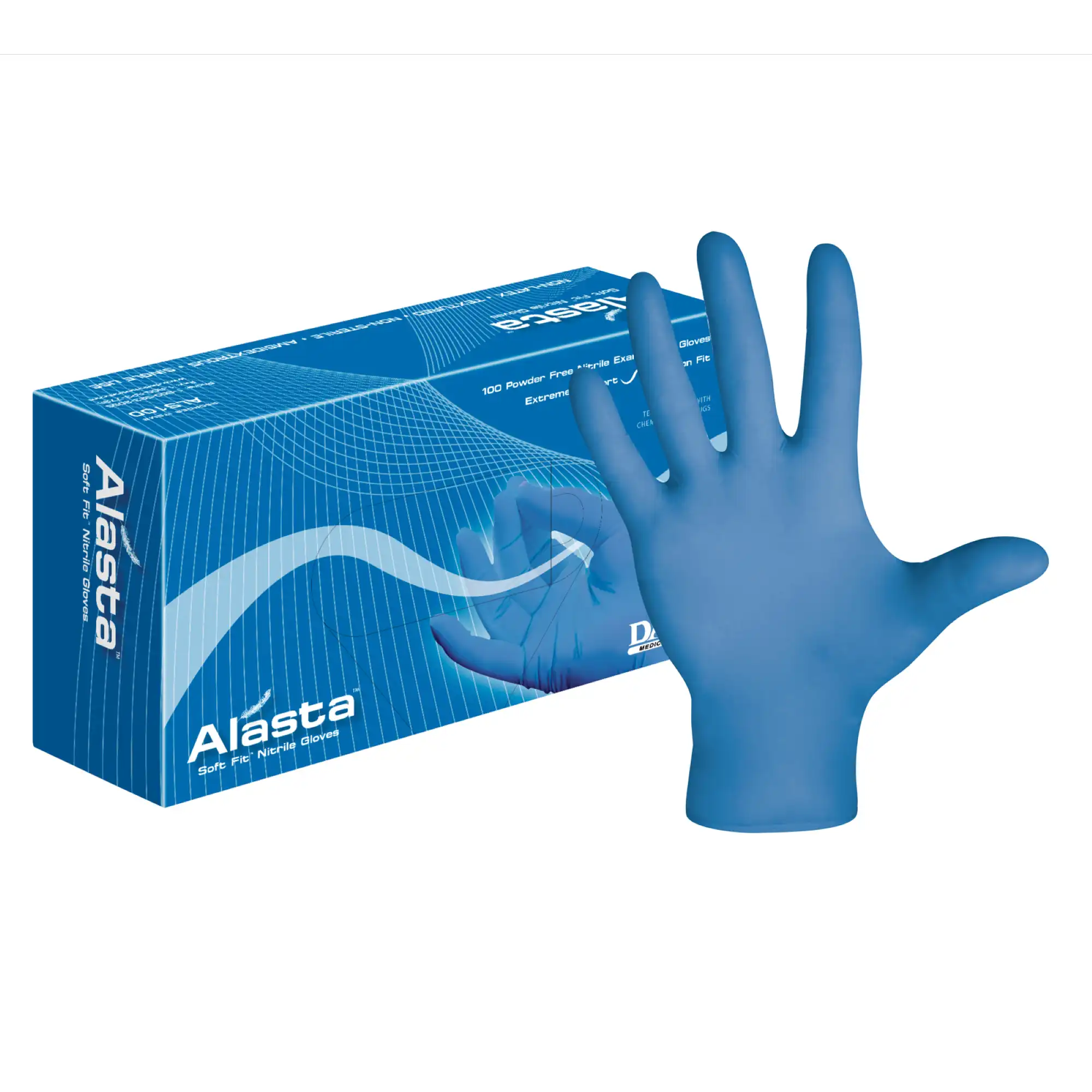 Alasta Soft Fit Nitrile Examination Gloves, Powder Free, Non-Sterile, X-Small, Blue, 100/Box, ALS100XS thumbnail 10