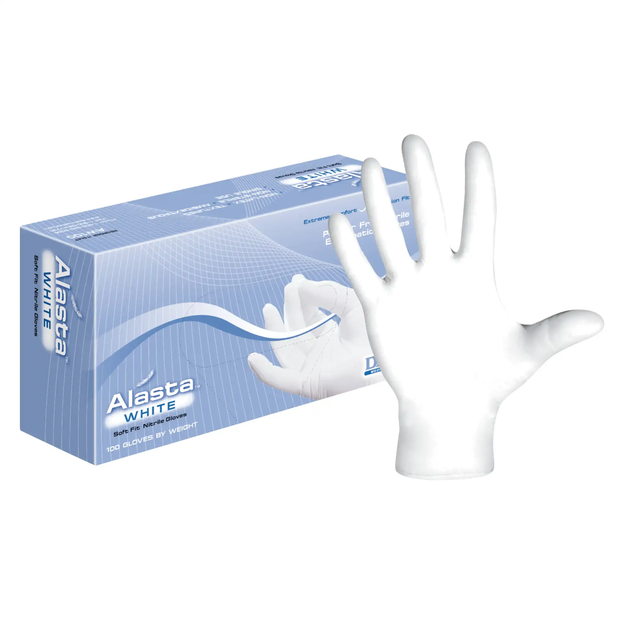 Alasta™ White Nitrile Powder-Free Exam Gloves, Medium, Textured, Non-Sterile, 100/Box, AW100M thumbnail 10