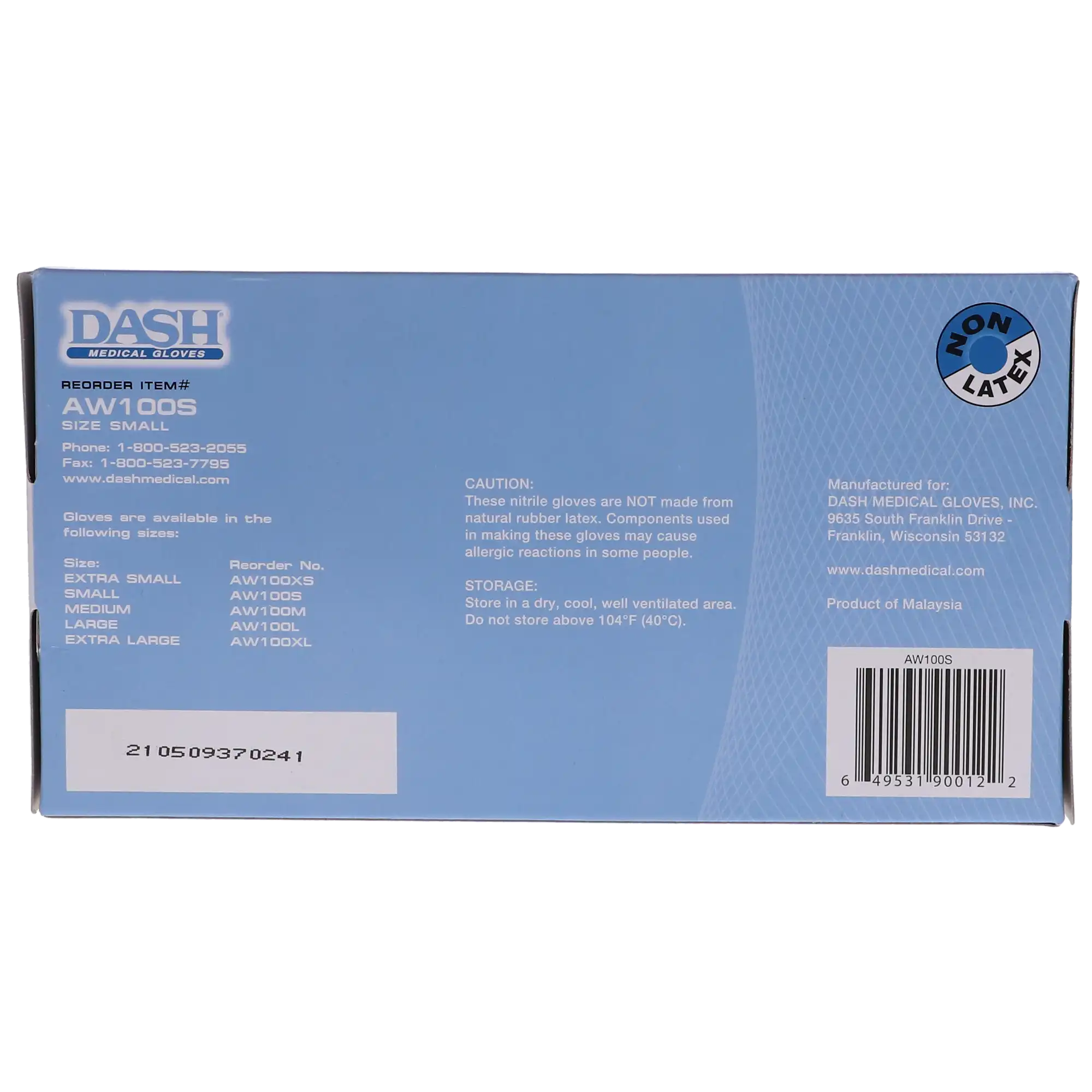 Alasta™ White Nitrile Powder-Free Exam Gloves, Small, Textured, 100/Box, AW100S thumbnail 13