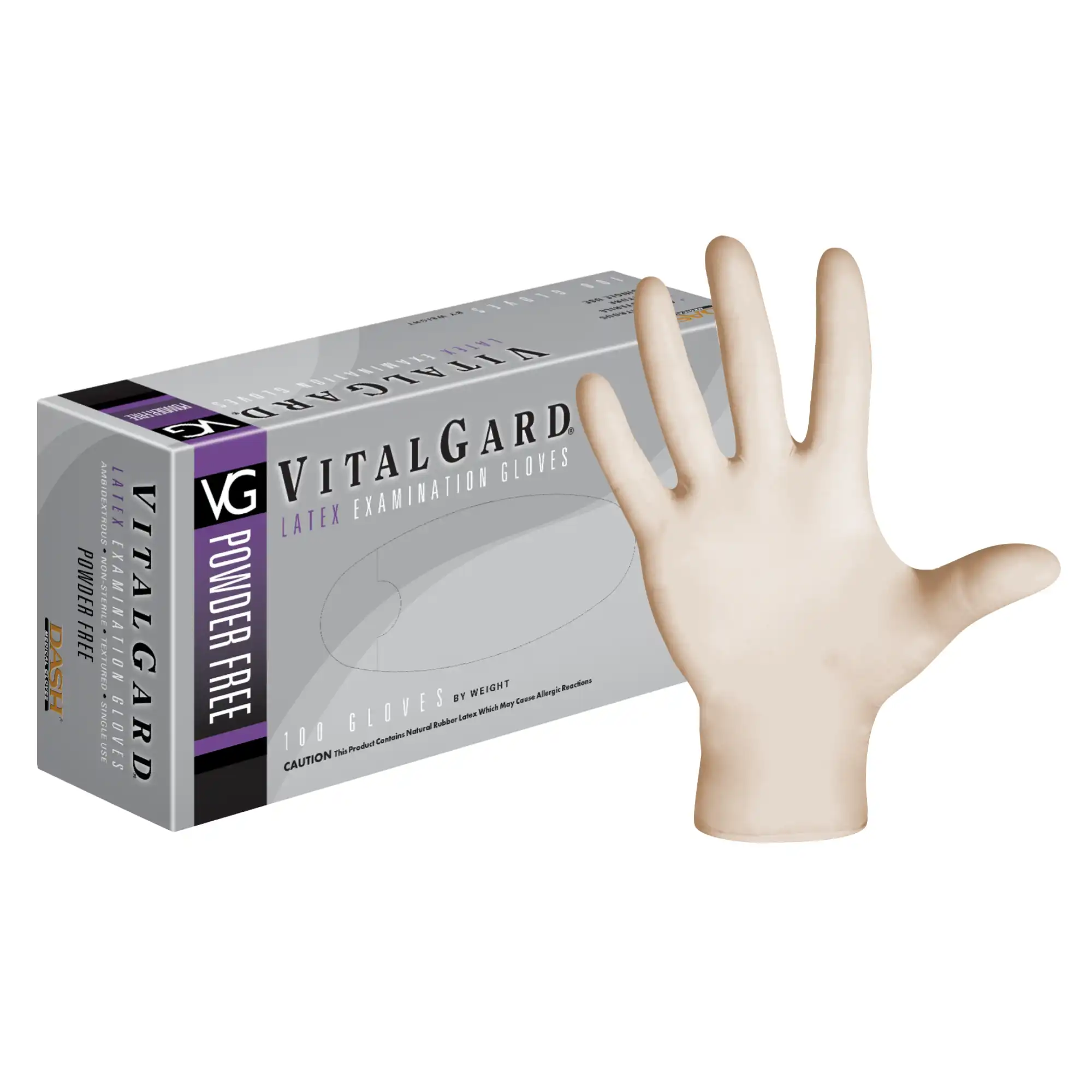 VitalGard® Latex Exam Gloves, Powder Free, Non-Sterile, Textured, Small, 100/Box, VPF100S thumbnail 8