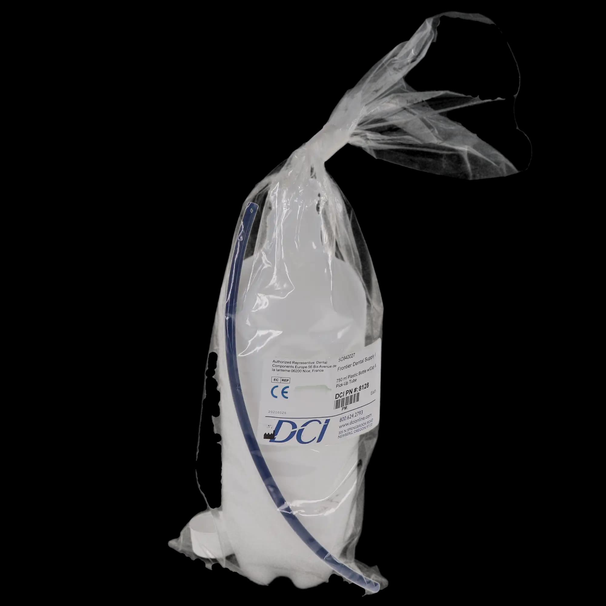 DCI 8128 750 mL Plastic Water Bottle with Cap and Pick-Up Tube, HDPE, 28 mm Threads, 1/Pk thumbnail 5