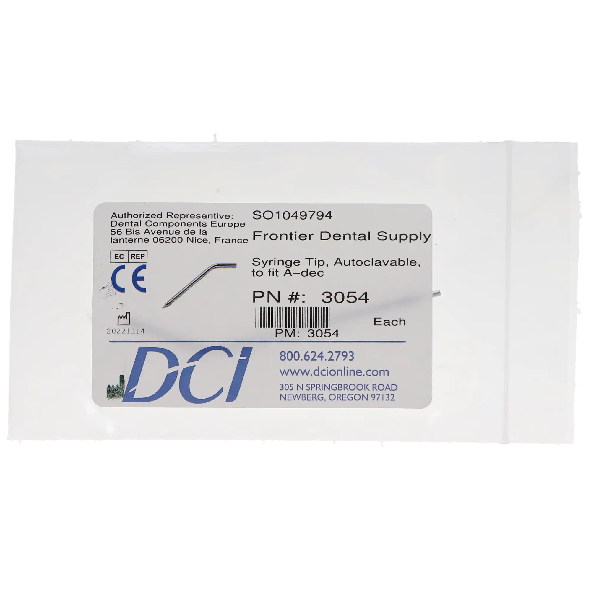 DCI International Autoclavable 3-Way Metal Air/Water Syringe Tip for A-dec, 1/Pk, 3054 thumbnail 3