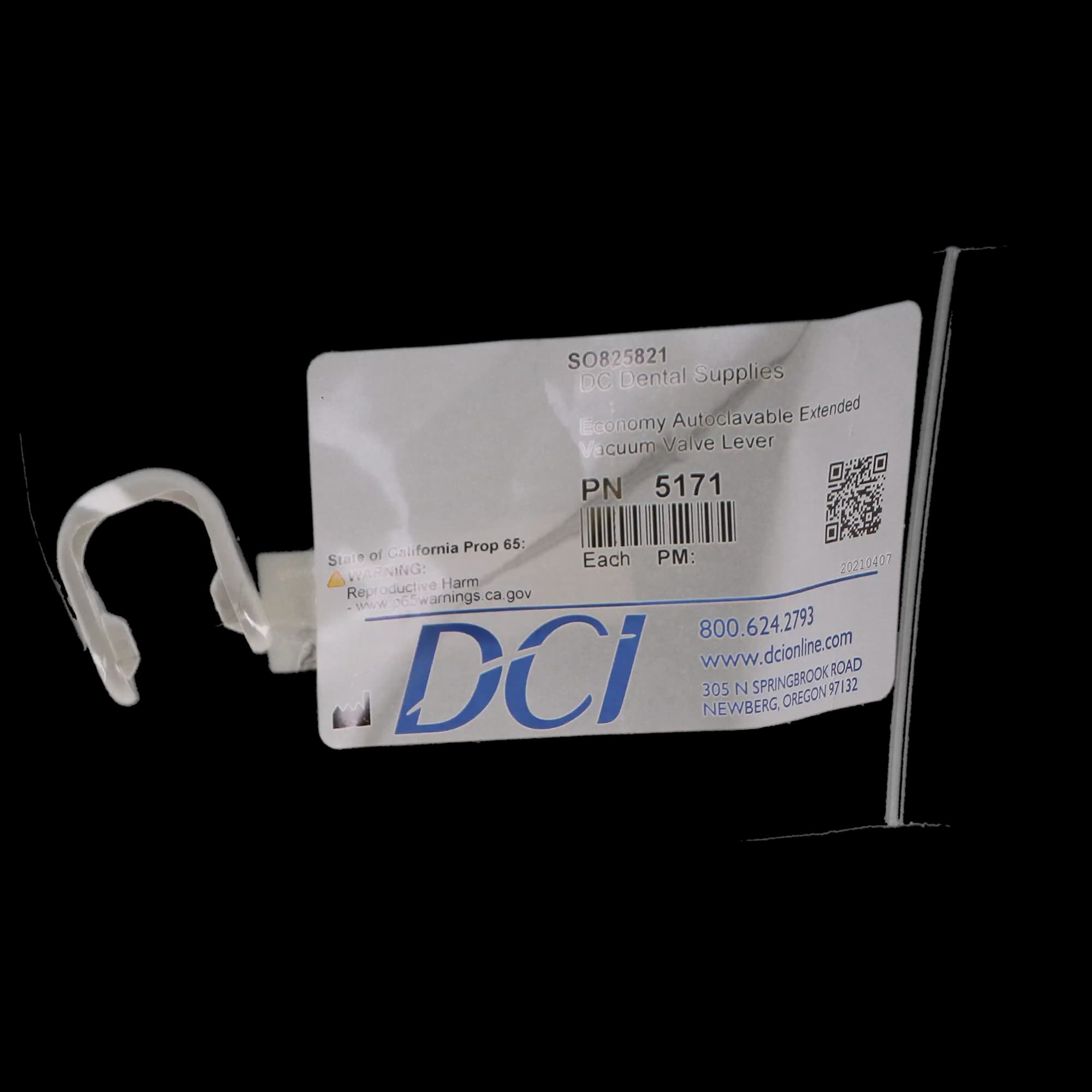 DCI International Economy HVE Replacement Lever, Plastic, Standard, White, 1/Pk, 5171 thumbnail 7