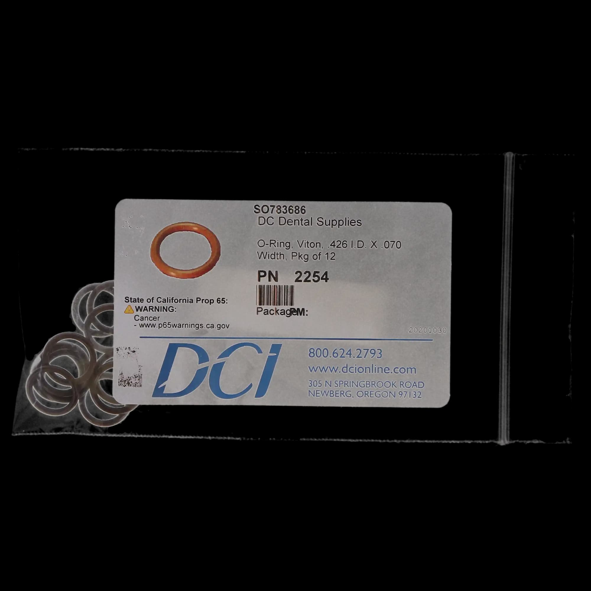 DCI International HVE Tip O-Rings, Viton, 0.426" ID x 0.070" Width, 12/Pk, 2254 thumbnail 4