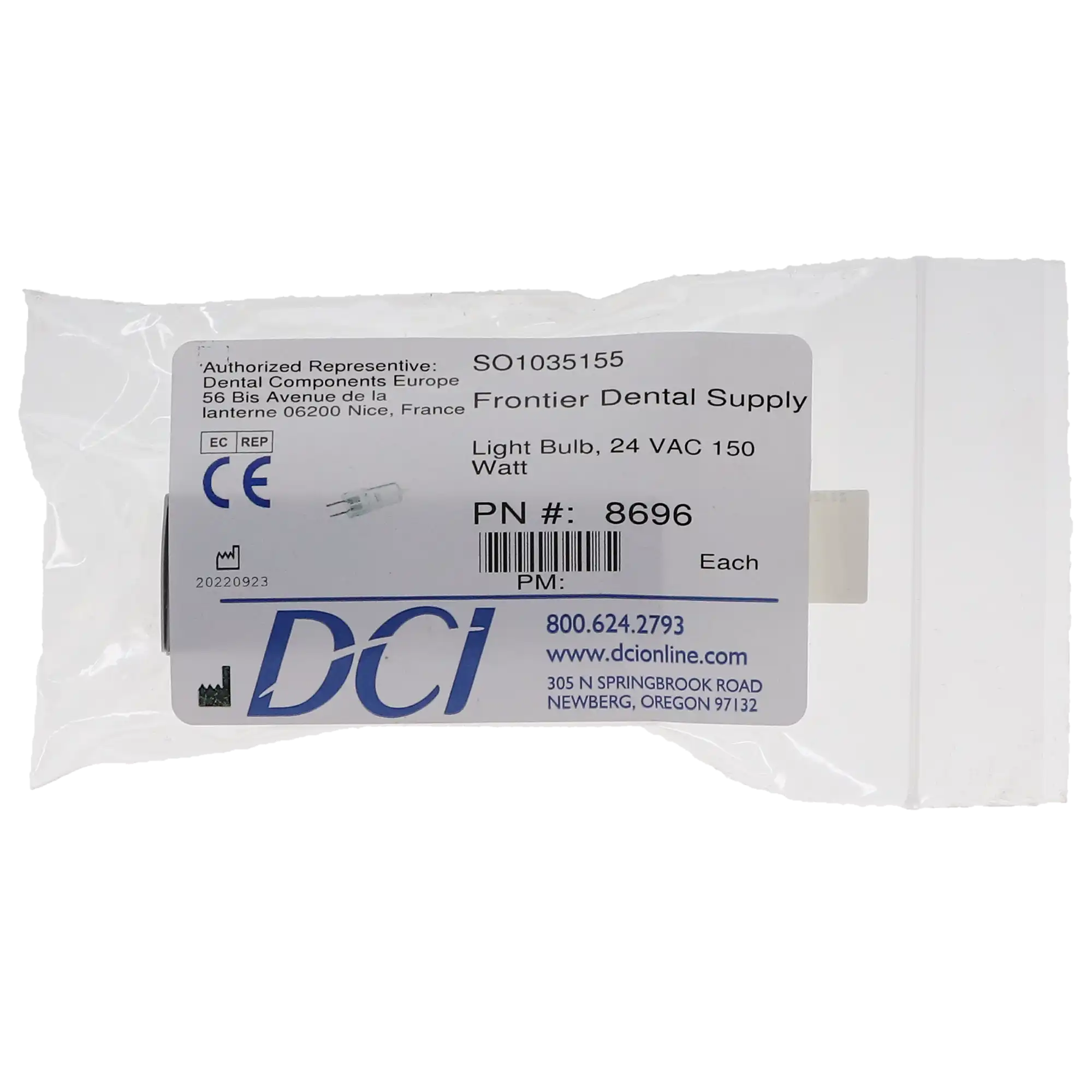 DCI International 24V/150W Dental Operating Light Replacement Bulb, G6.35 2-Pin, T-4, 1/Pk, 8696 thumbnail 5