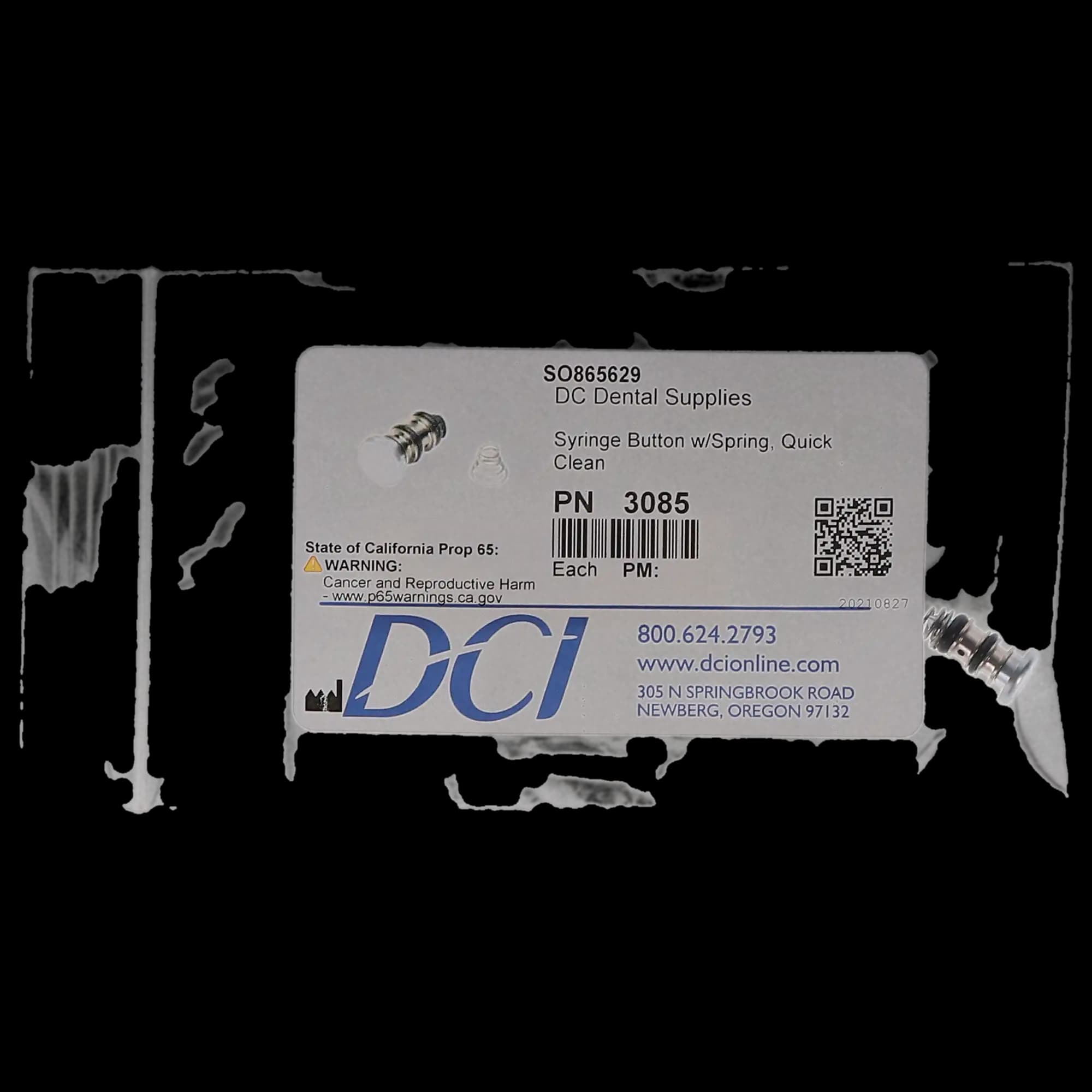 DCI International Quick-Clean Syringe Button with Conical Spring, 1/Pk, 3085 thumbnail 5