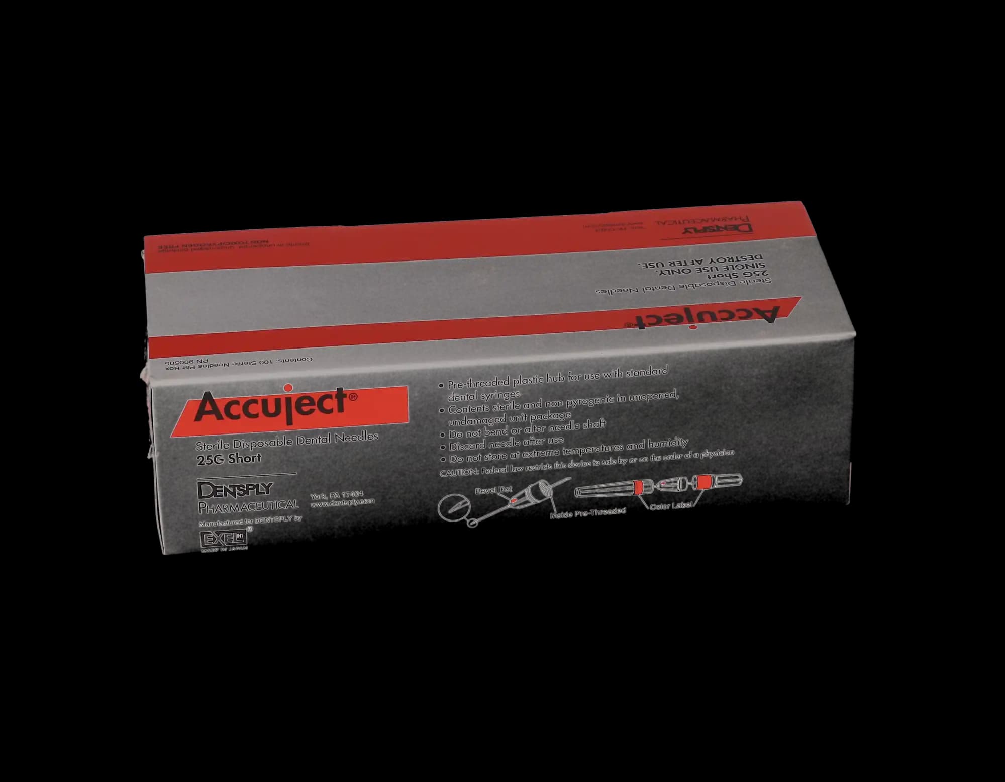 Accuject Disposable Dental Needles, Plastic Hub, 25 Gauge Long (32mm), 100/Box, 900605 thumbnail 11