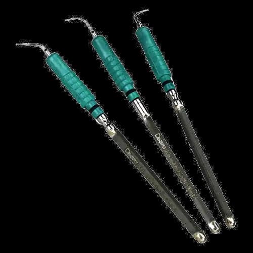 Cavitron FSI-SLI Focused Spray Slimline Ultrasonic Inserts, 30 kHz, Assorted (10S Straight, 10L Left, 10R Right), Dark Green Grip, 3/Pkg, 80399 thumbnail 3