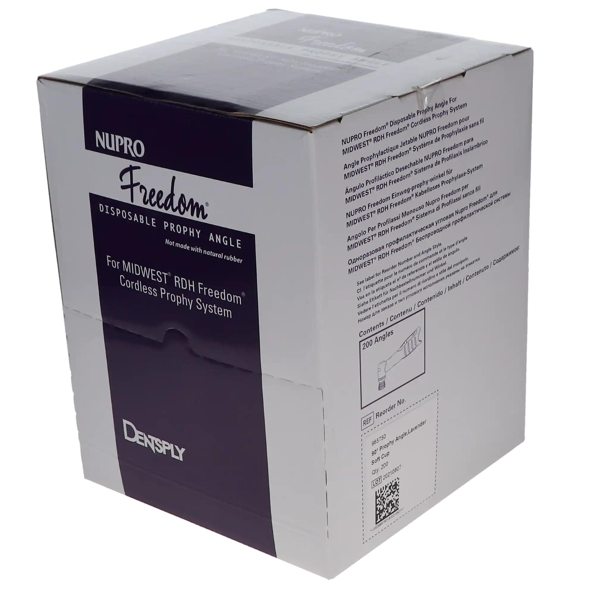 NUPRO Freedom Disposable Prophy Angles, Soft Cup, Lavender, 90°, Latex-Free, 200/Box, 965750 thumbnail 5