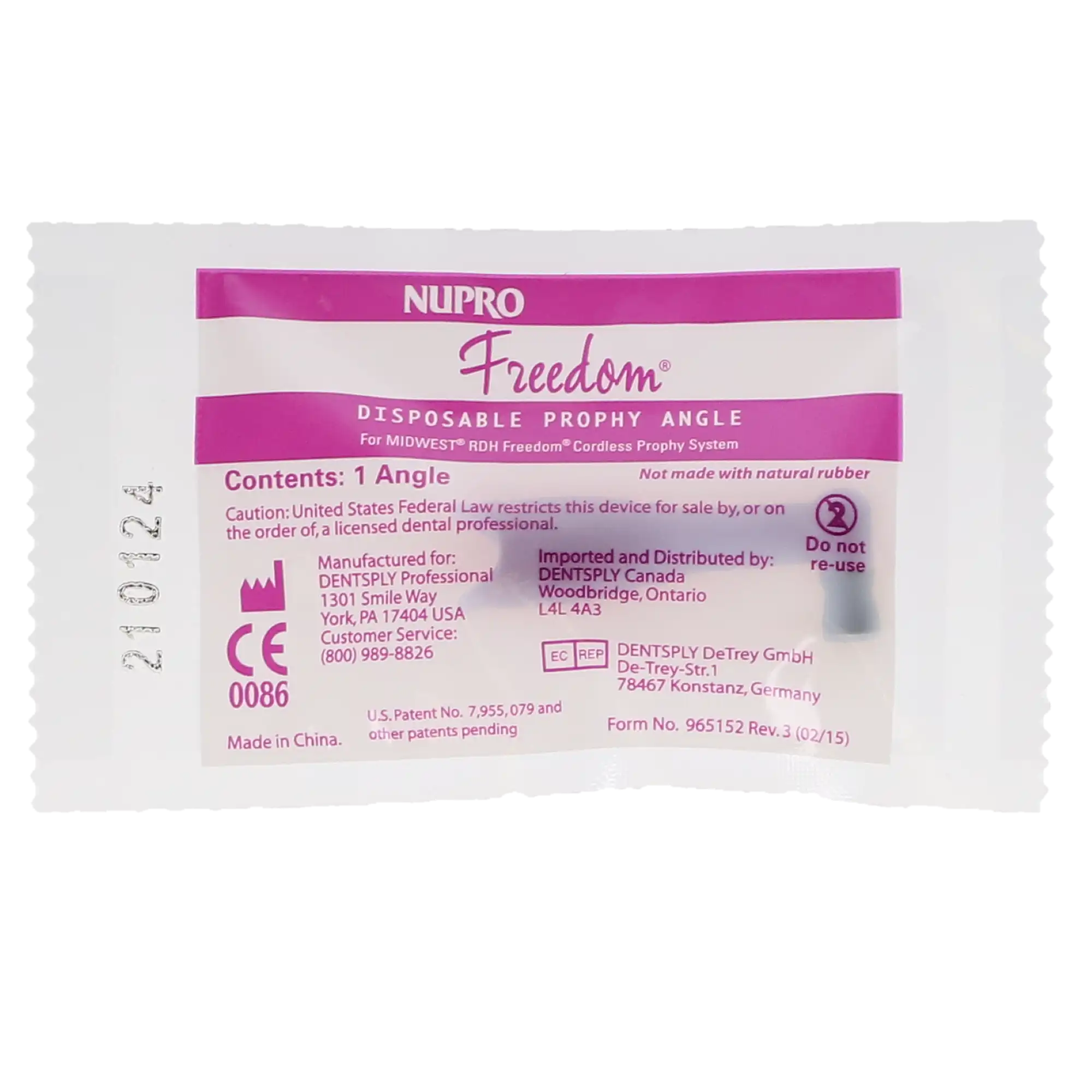 NUPRO Freedom Slim Disposable Prophy Angles, Soft Cup, 90 Degree, Latex-Free, Lavender, 200/Box, 965772 thumbnail 7