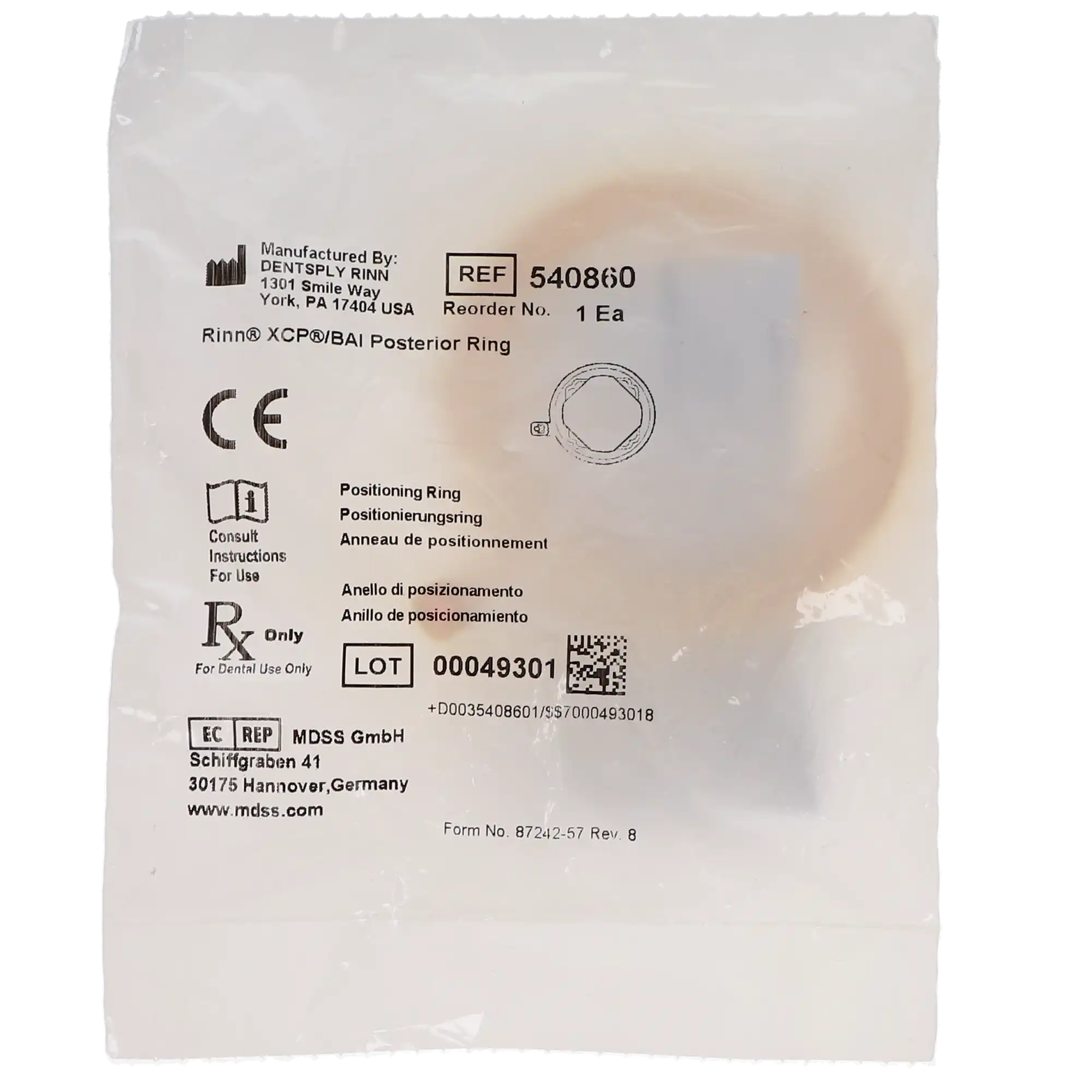 XCP/BAI Posterior Aiming Ring, Yellow, 1/Pk, 54-0860 thumbnail 5