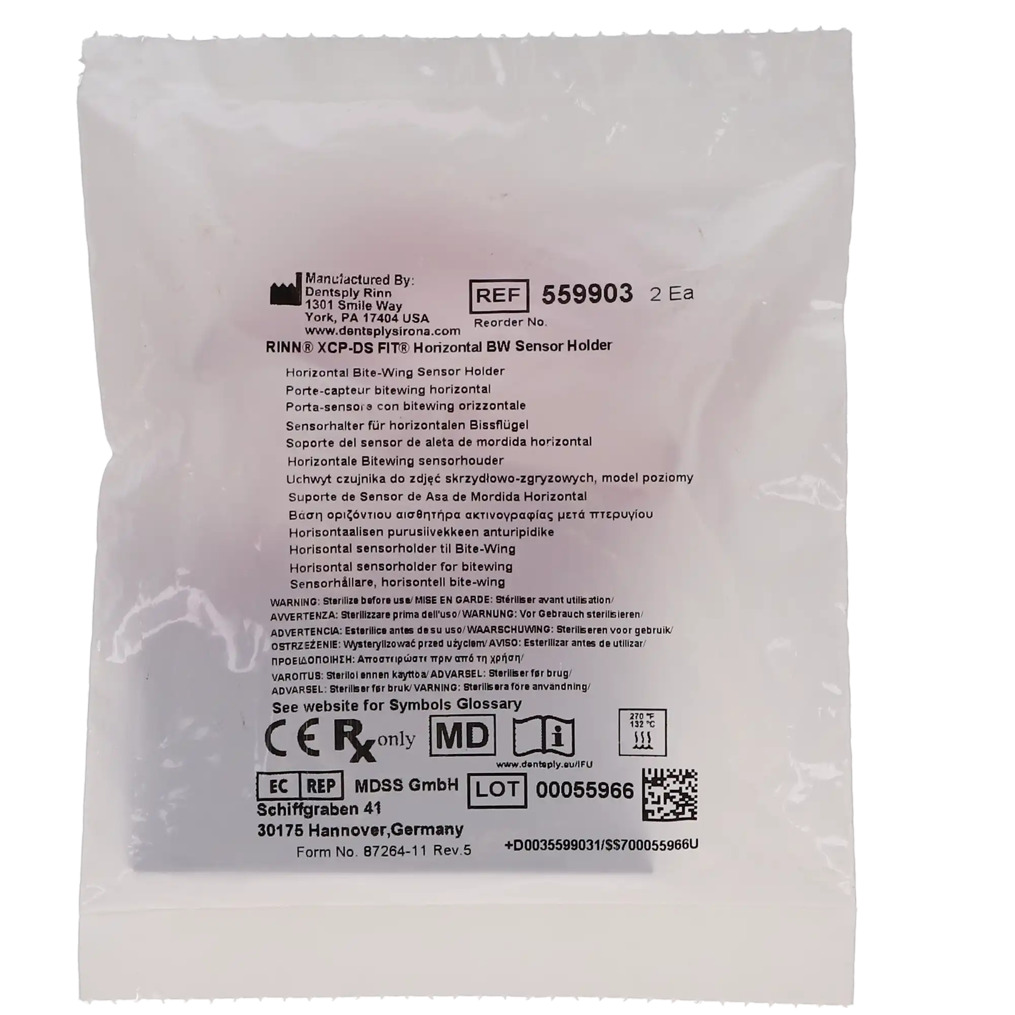 Dentsply Rinn XCP-DS FIT Bite Block Refill, Horizontal Bitewing, Red, 2/Pk, 559903 thumbnail 5