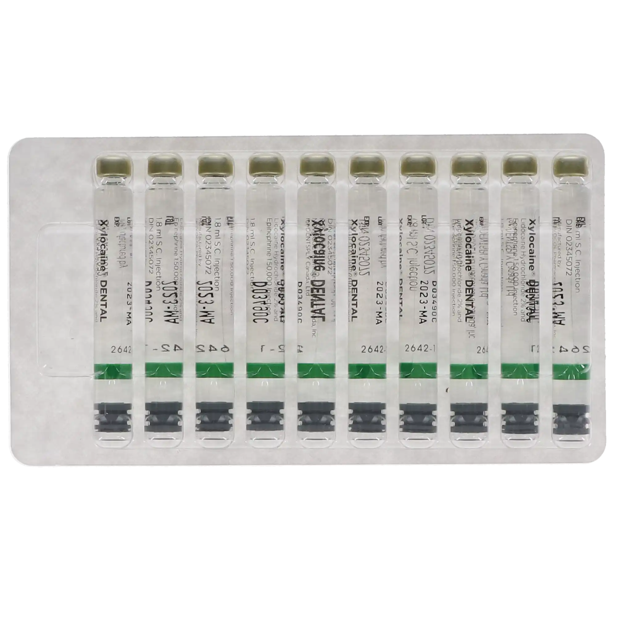 Xylocaine 2% Lidocaine HCl with Epinephrine 1:50,000 Dental Anesthetic Cartridges, 1.7 mL, Green, 50/Box, 22216 thumbnail 9