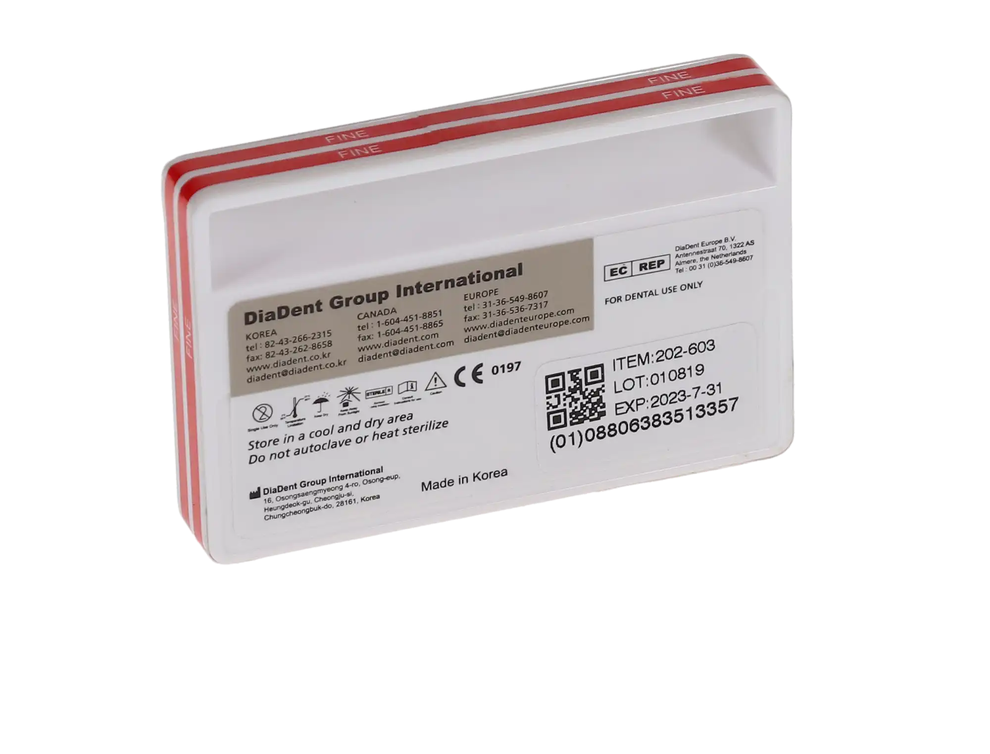 Diadent Absorbent Paper Points, Sterile, Spillproof Pack, Fine, Red, 200/Box, 202-S603 thumbnail 7