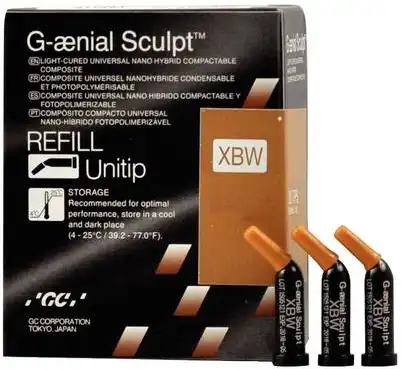 G-aenial Sculpt Universal Composite Unitip Refill, Shade XBW Extra Bleach White, 0.16 mL Tips, 10/Box, 009182 thumbnail 5
