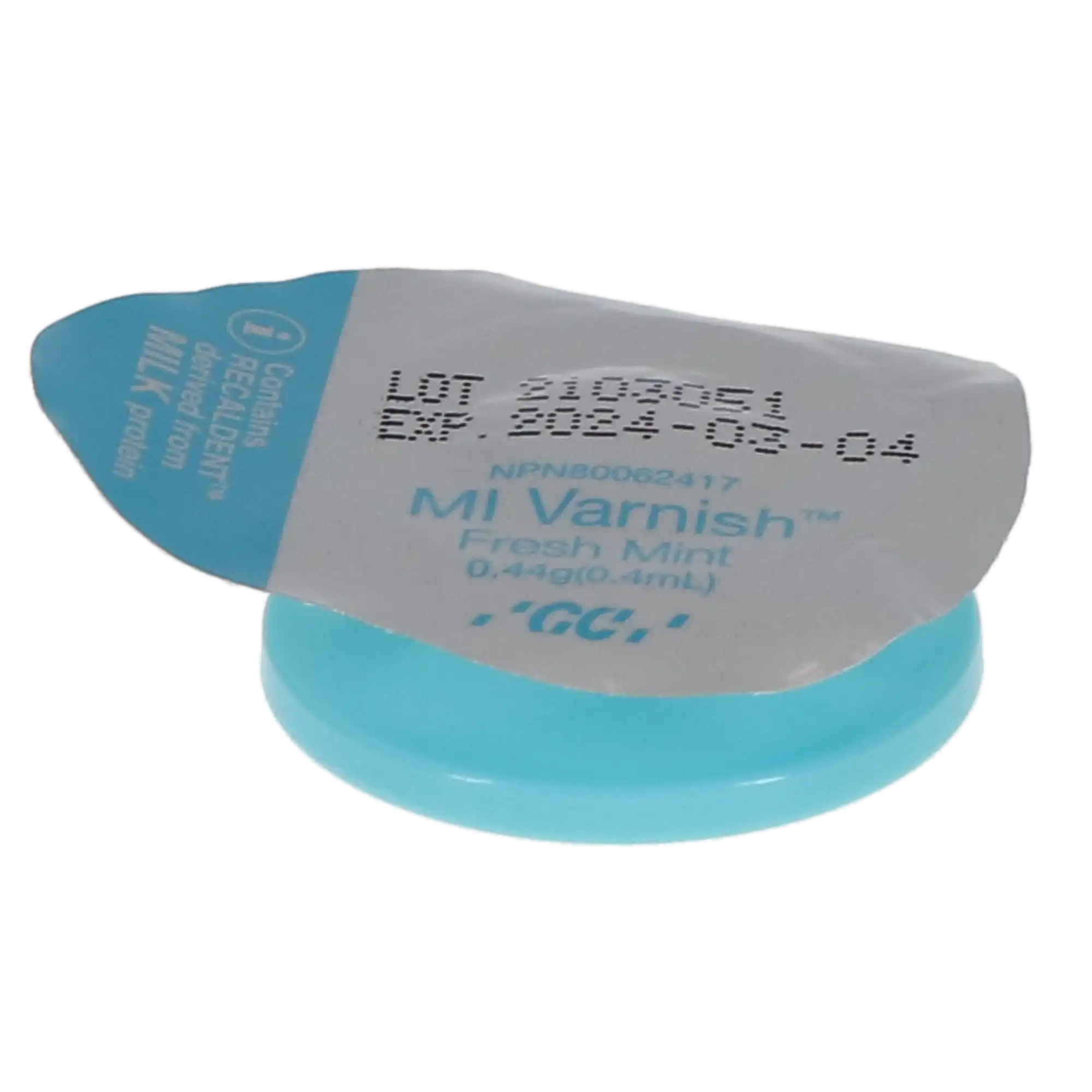 GC America MI Varnish Fresh Mint 5% Sodium Fluoride with RECALDENT (CPP-ACP), 0.4 mL Unit Dose, 50/Pack, 442505 thumbnail 9