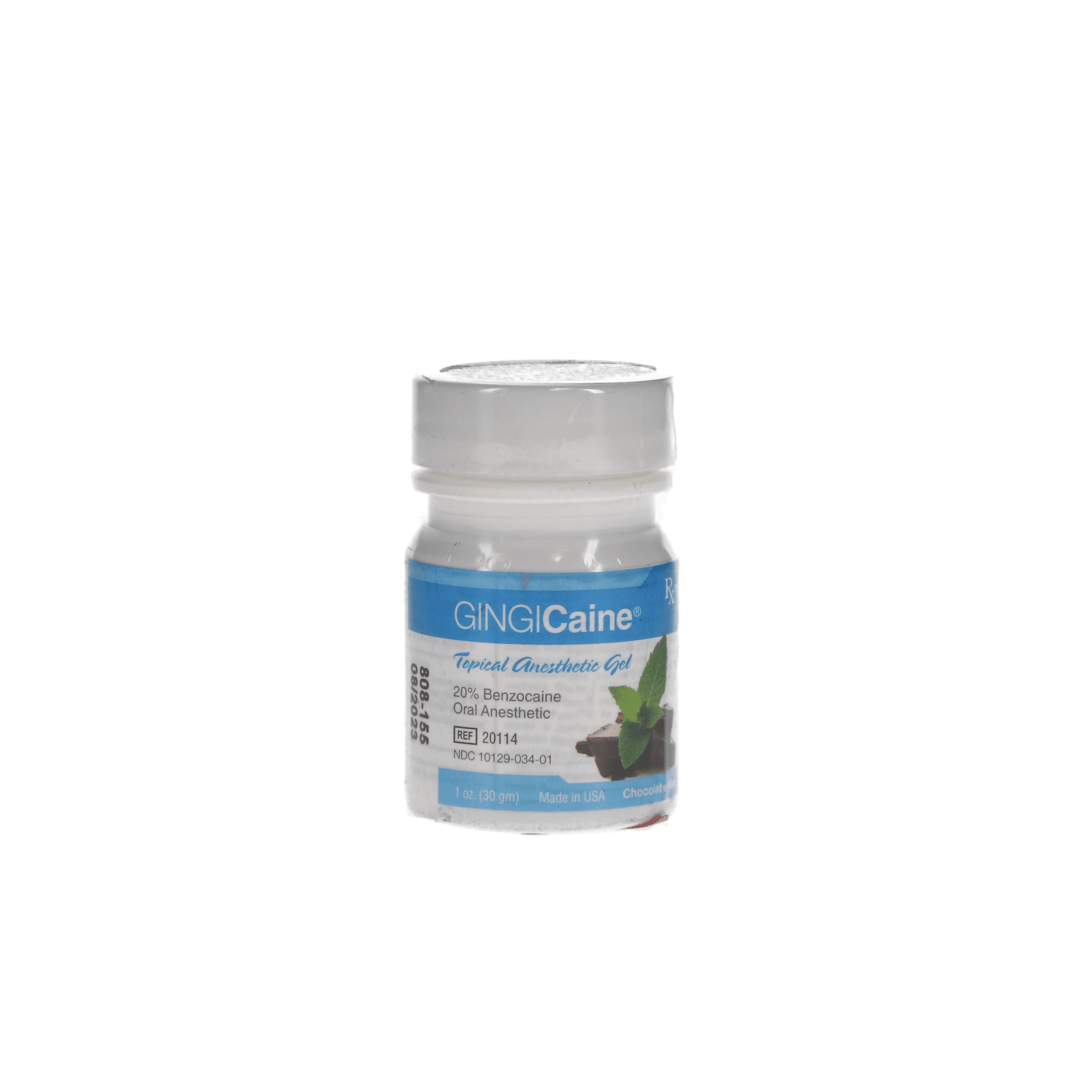 Gingicaine Topical Anesthetic Gel, 20% Benzocaine, Chocolate Mint, 1 oz Jar, 1/Pk, 20114 - Gingicaine Topical Anesthetic Gel, 20% Benzocaine, 1 oz/Jar, Chocolate Mint, 1/Pk - Image 1