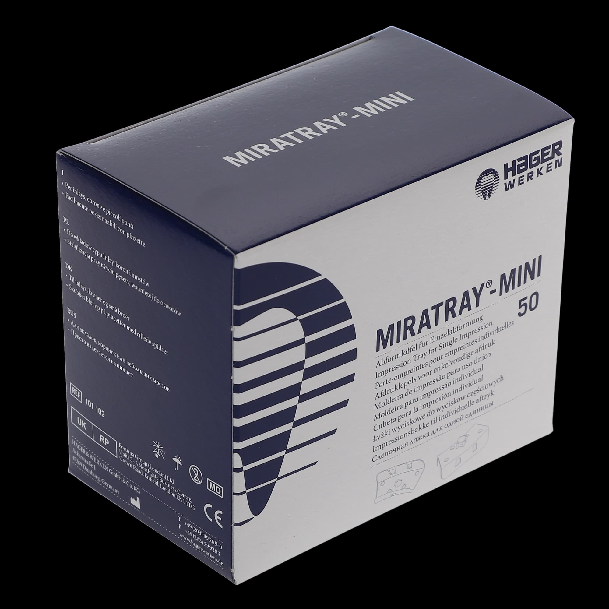 Hager Worldwide Minitray Crown & Bridge Disposable Plastic Quadrant Impression Trays, 50/Box, 101102 thumbnail 6