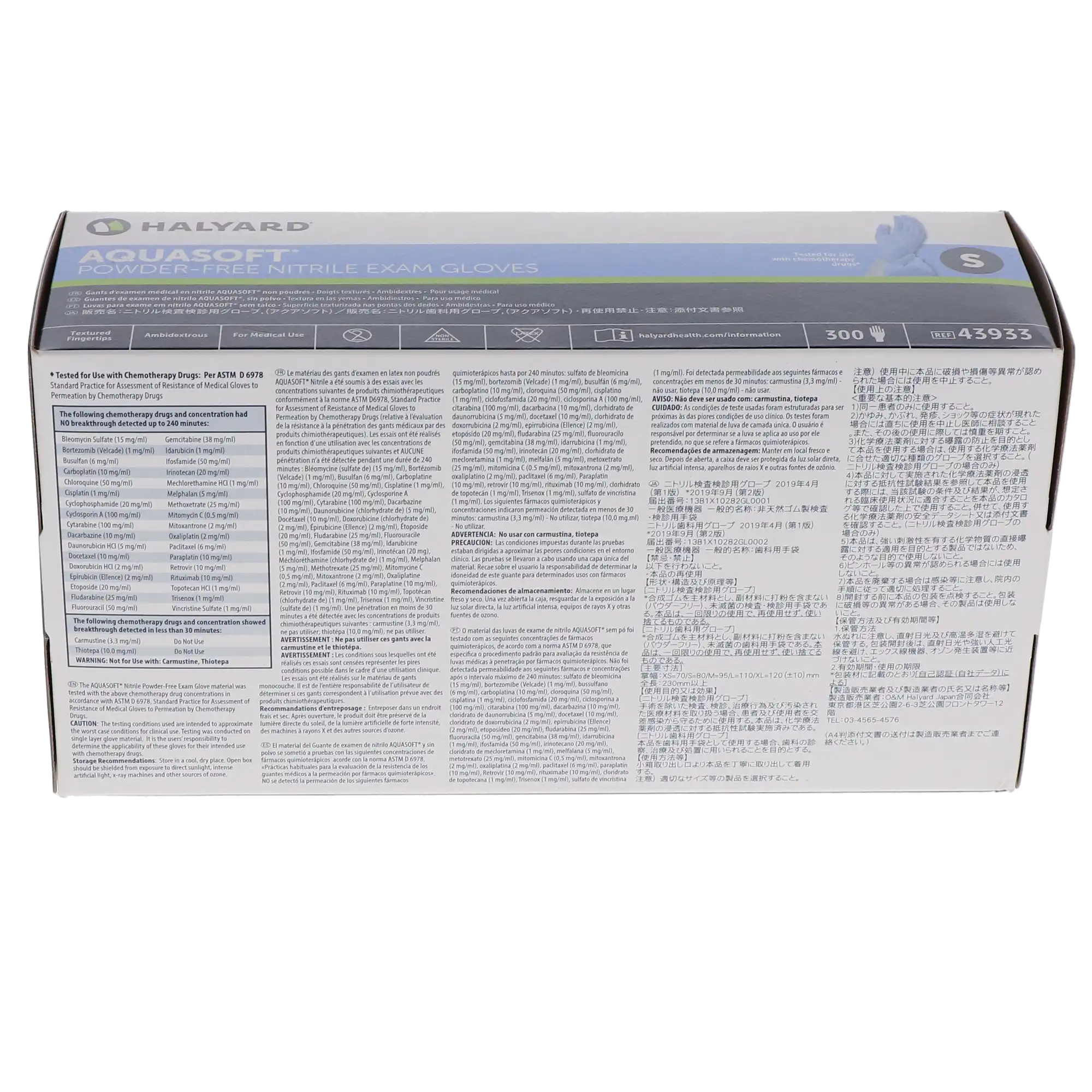 AquaSoft Nitrile Exam Gloves, Powder-Free, Non-Sterile, Small, Blue, 300/Box, 43933 thumbnail 3