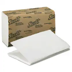 Scott Essential Single-Fold Towels, 1-Ply, 9.3" x 10.5", White, 4000 Sheets/Case, 1700 - Scott Essential Single-Fold Towels 9.3x10.5 White 4000 Sheets/Case - Image 1