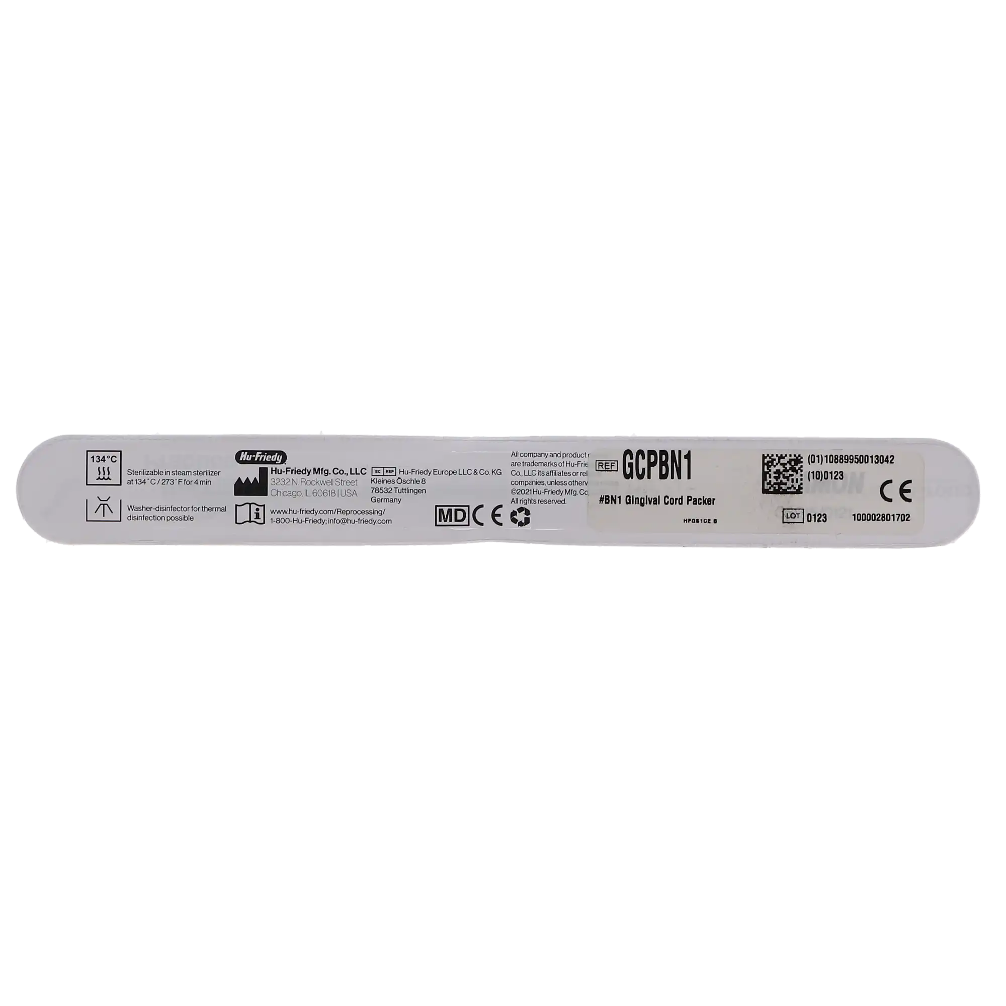 Hu-Friedy Gingival Cord Packer, Double-End, #BN1, Non-Serrated, #41 Round Handle, 2.2 mm, 1/Pk, GCPBN1 thumbnail 4