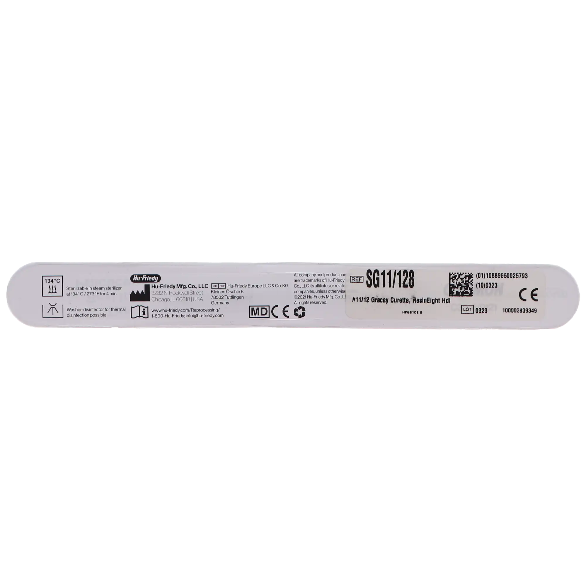 Hu-Friedy Gracey Curette 11/12, Double-Ended, #8 ResinEight Handle, SG11/128 thumbnail 4