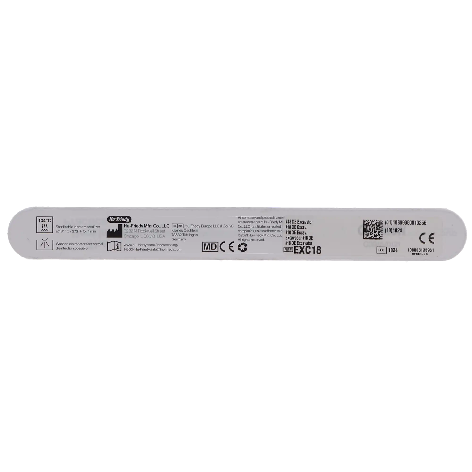 Hu-Friedy EXC18 Double-Ended Spoon Excavator, #18, #41 Round Handle, 1.5 mm, 1/Pk thumbnail 4