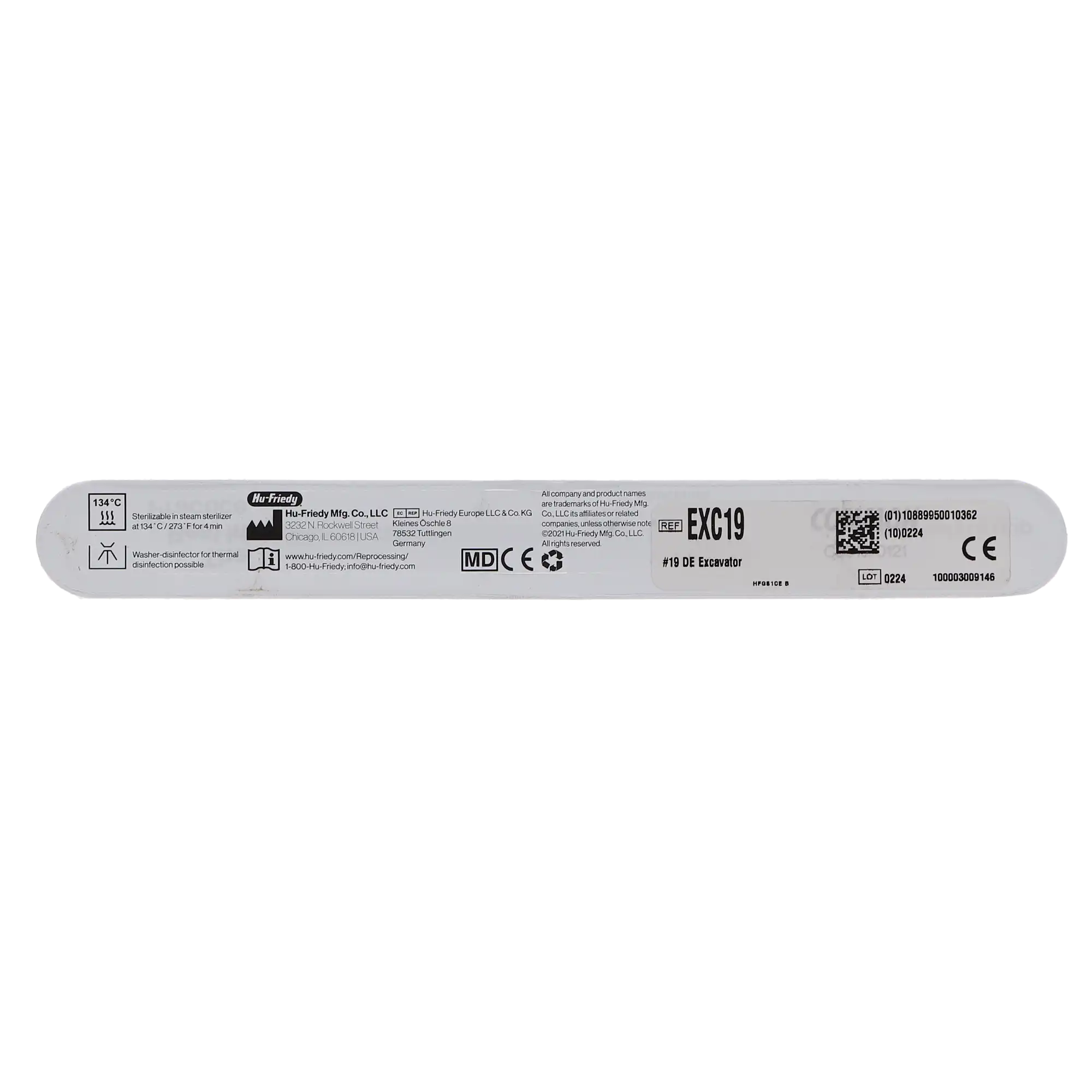 Hu-Friedy EXC19 Double-Ended Excavator #19, #41 Round Handle, Spoon 2.0 mm, 1/Pk thumbnail 4