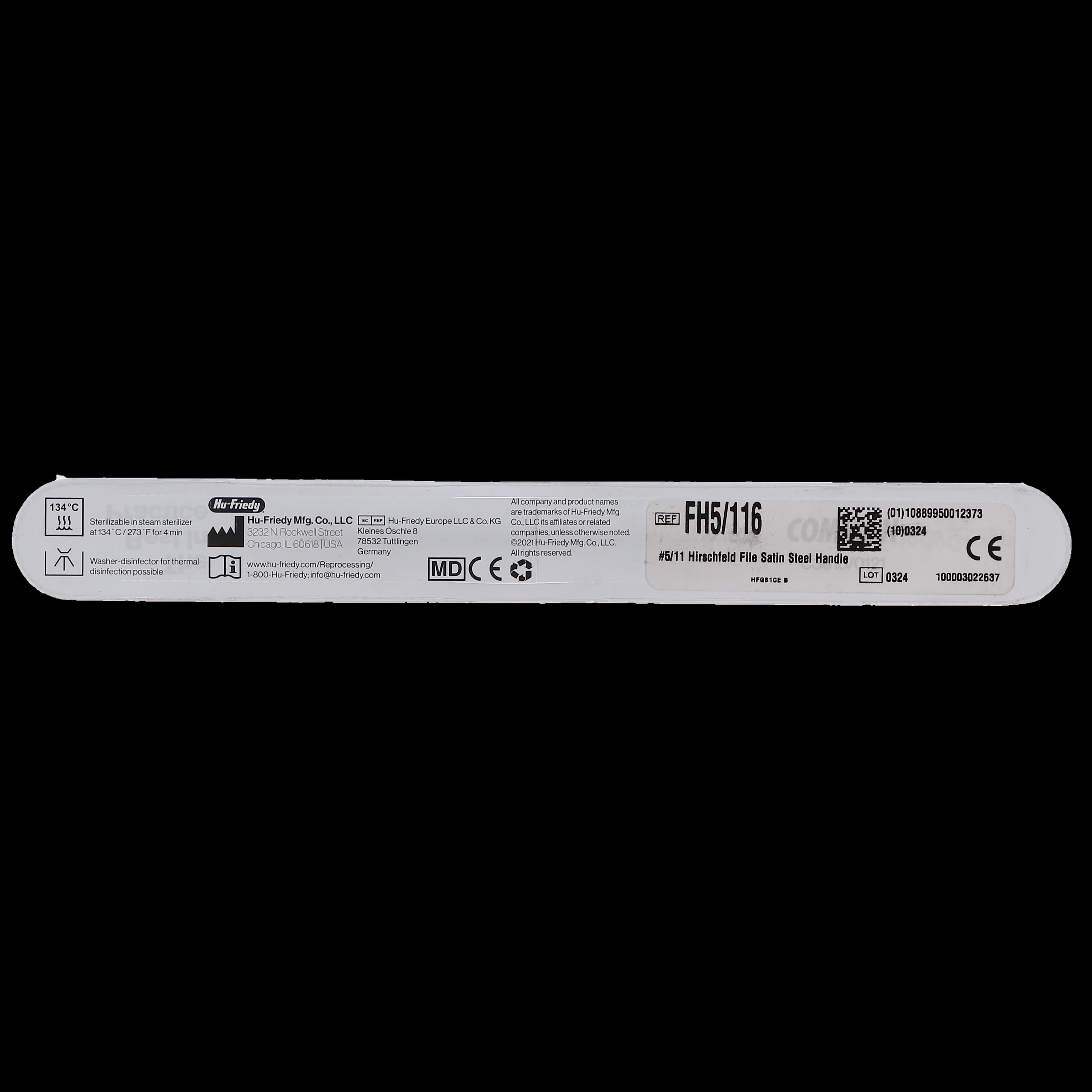 Hu-Friedy Hirschfeld File Scaler, Double-Ended, 5/11, #6 Satin Steel Handle, FH5/116 thumbnail 6