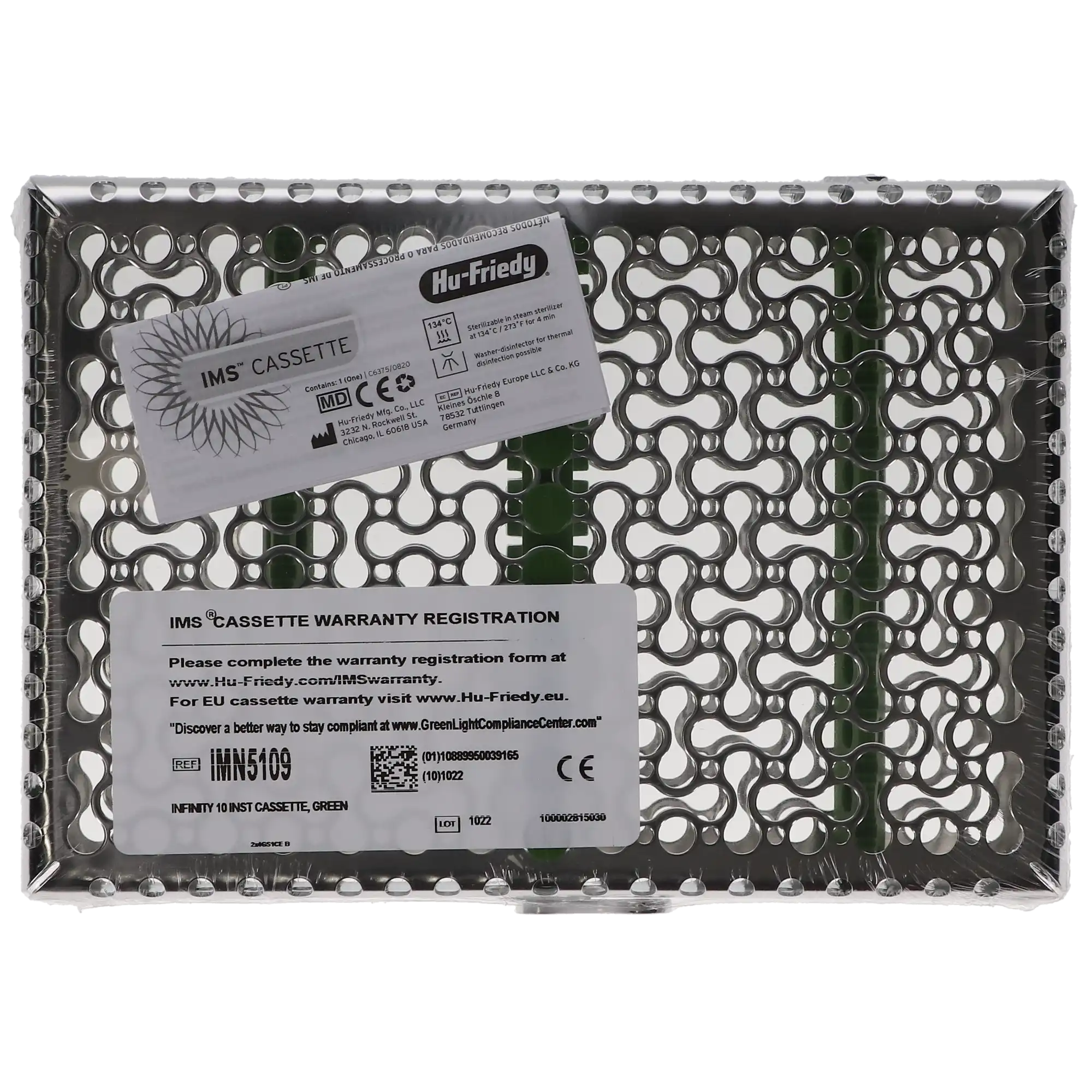 Hu-Friedy IMS Infinity Series 10-Instrument Small Cassette, Green, IMN5109 thumbnail 5