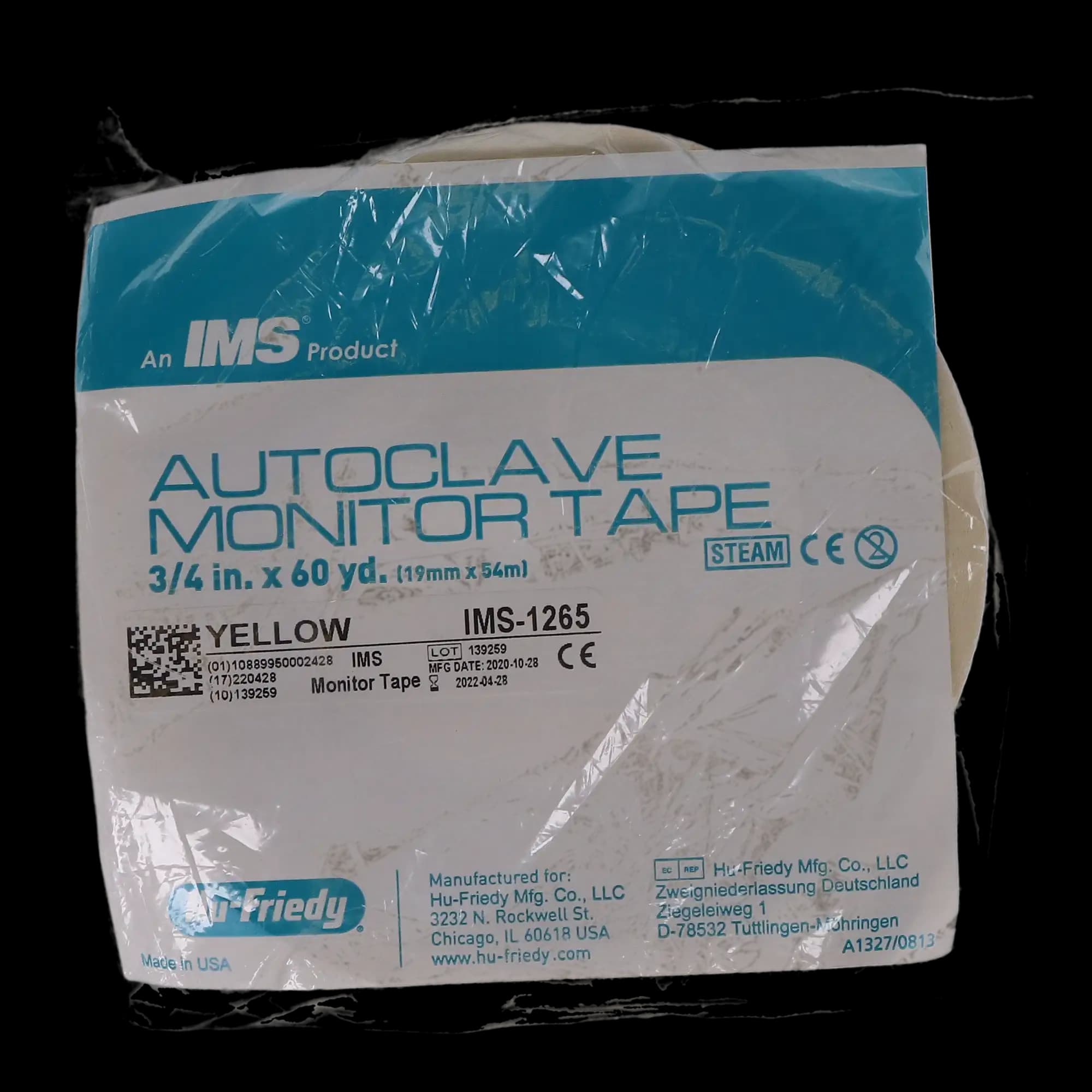Hu-Friedy IMS Autoclave Monitor Tape, Yellow, 3/4" x 60 yd, IMS-1265 thumbnail 6
