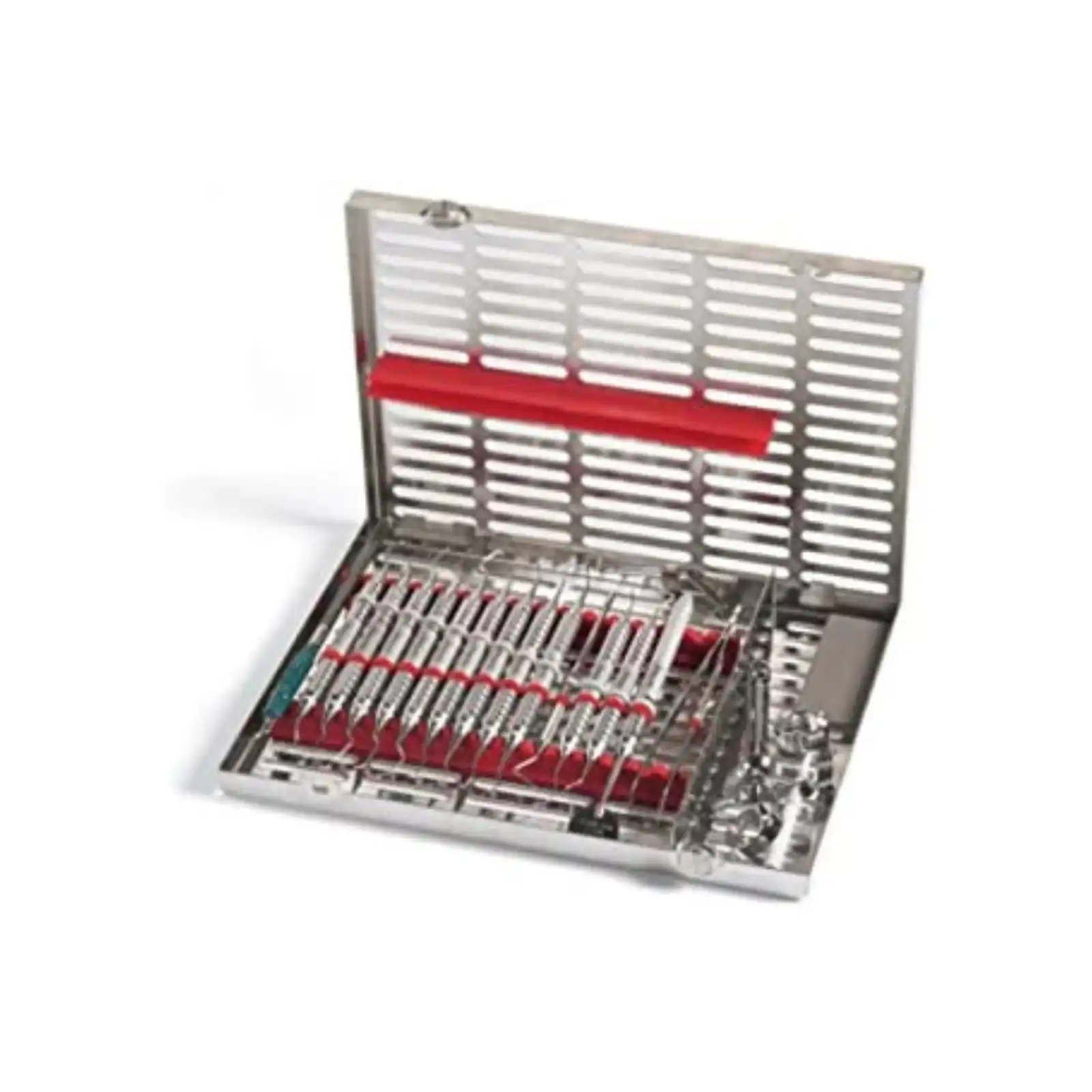 Hu-Friedy IMS Signature Series Cassette, 8-Instrument, Small, Red, with Accessory Area, 1/Pk, IM5080 thumbnail 2
