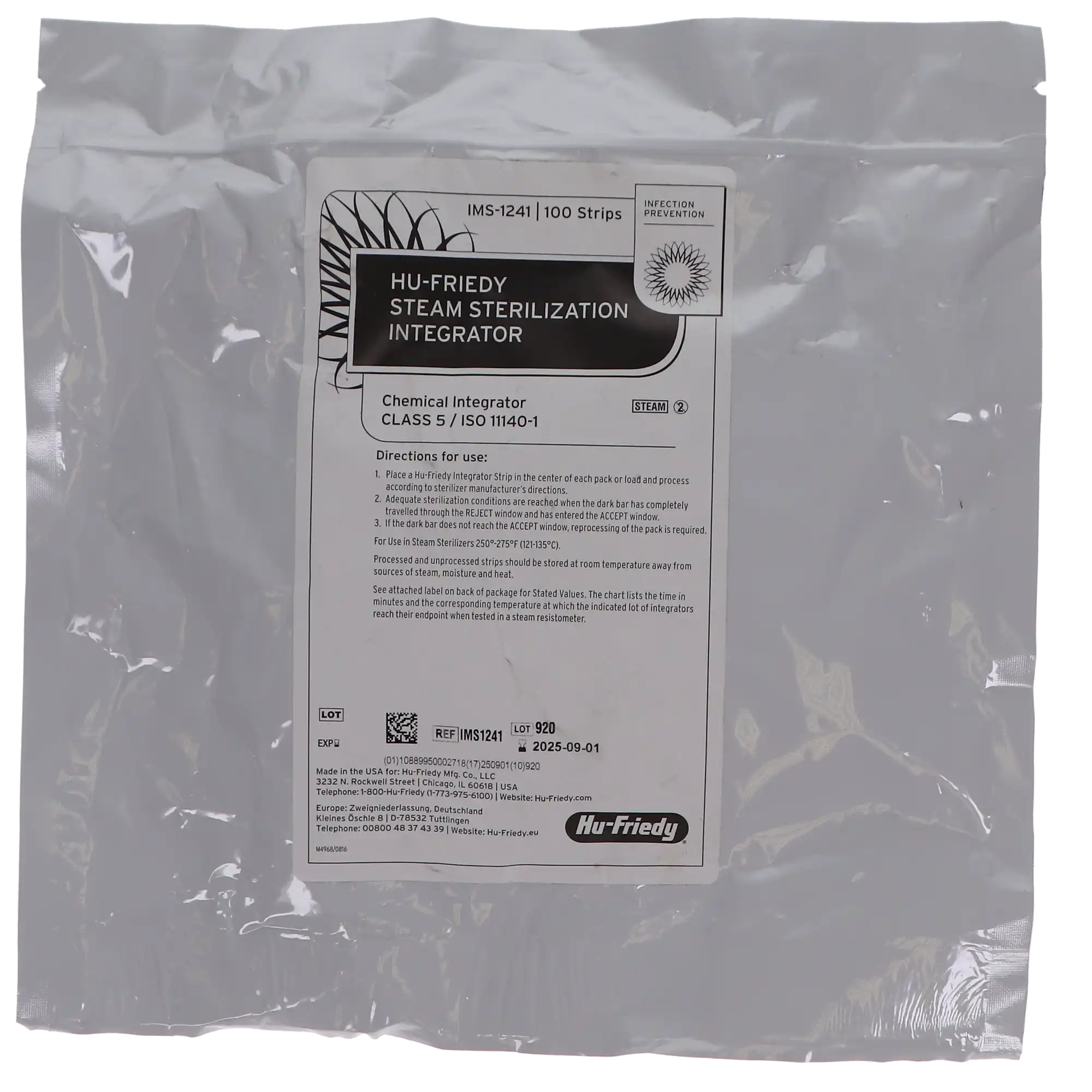 Hu-Friedy IMS Type 5 Steam Sterilization Integrator Strips, Class 5, 100/Pack, IMS-1241 thumbnail 6