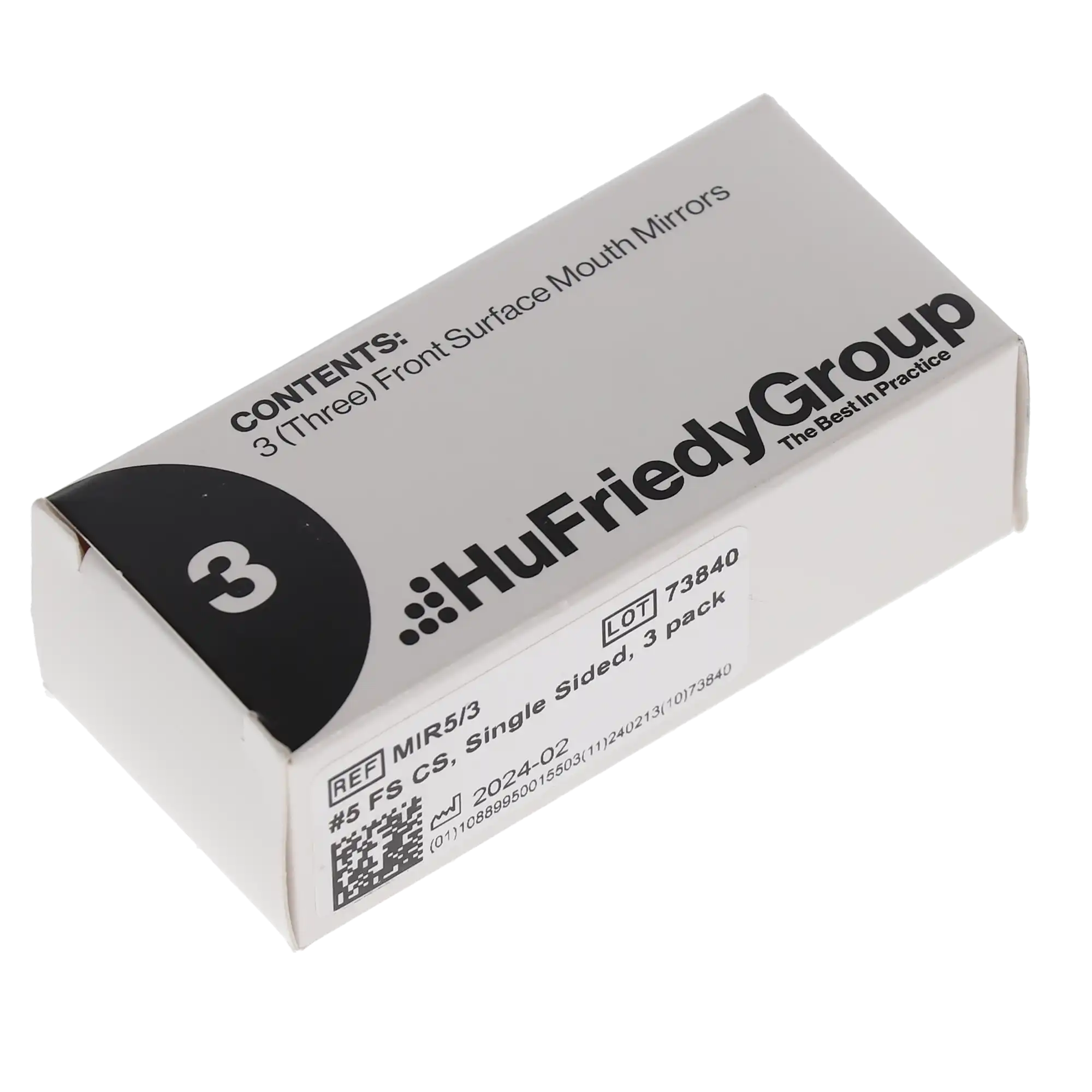 Hu-Friedy Cone Socket Front Surface Mouth Mirror, #5, Single-Sided, Rhodium-Coated, 15/16" (24 mm) Diameter, 3/Pk, MIR5/3 thumbnail 5