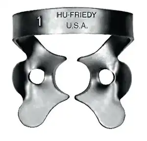 Hu-Friedy Satin Steel Rubber Dam Clamp #1, Winged, Upper Premolars, 1/Pk, RDCM1 thumbnail 2