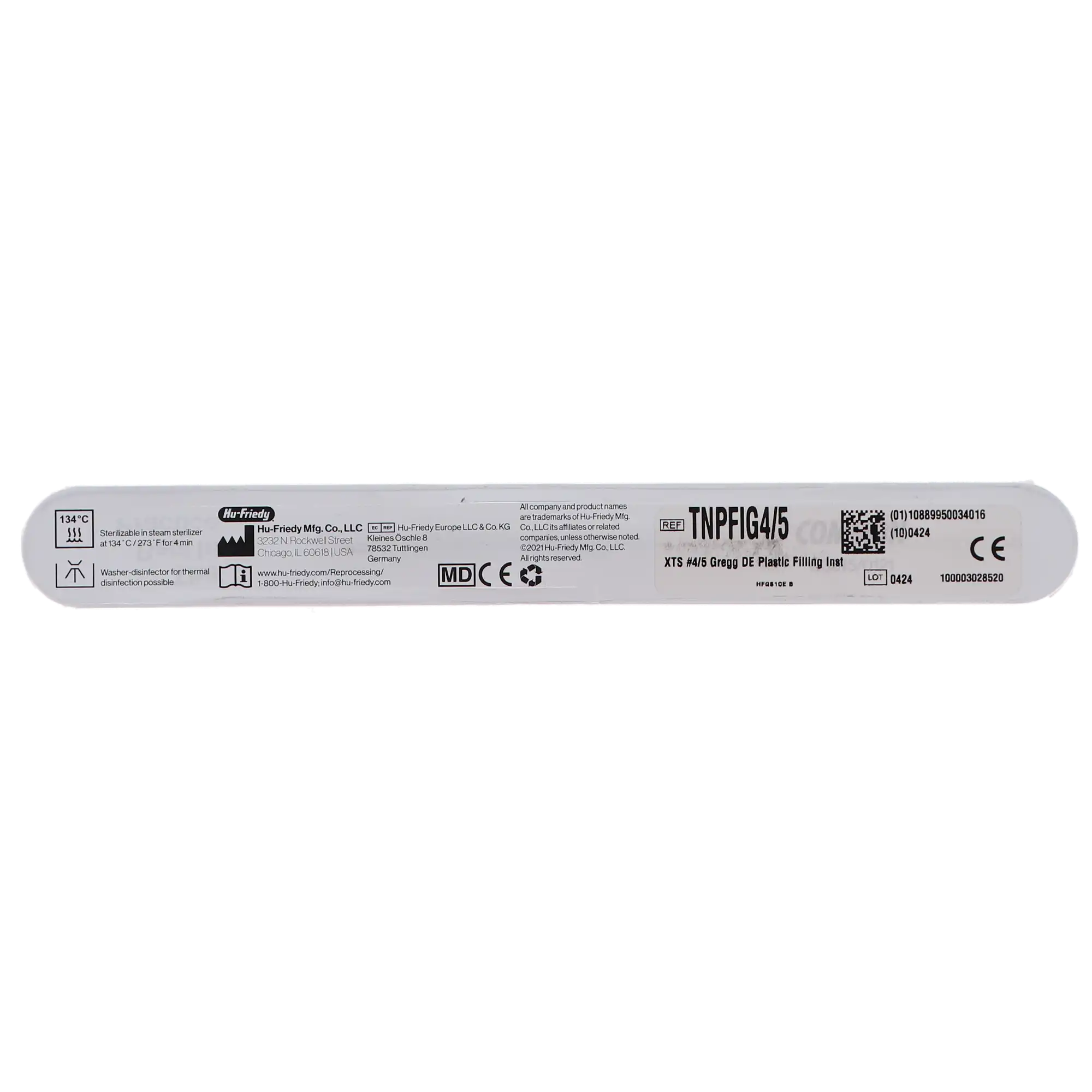 Hu-Friedy Plastic Filling Instrument, Double-Ended, Gregg 4/5, XTS Smooth Satin Steel, TNPFIG4/5 thumbnail 4