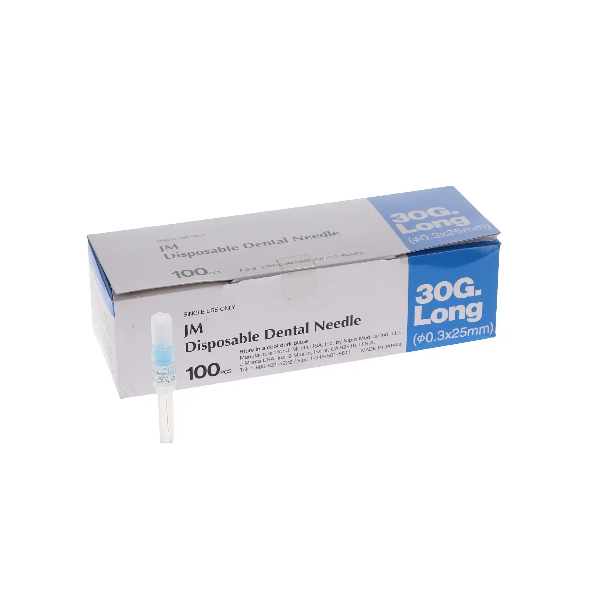 J. Morita Disposable Dental Needle, Plastic Hub, 30 Gauge Long (25mm), Blue, 100/Box, 20-30GL thumbnail 10