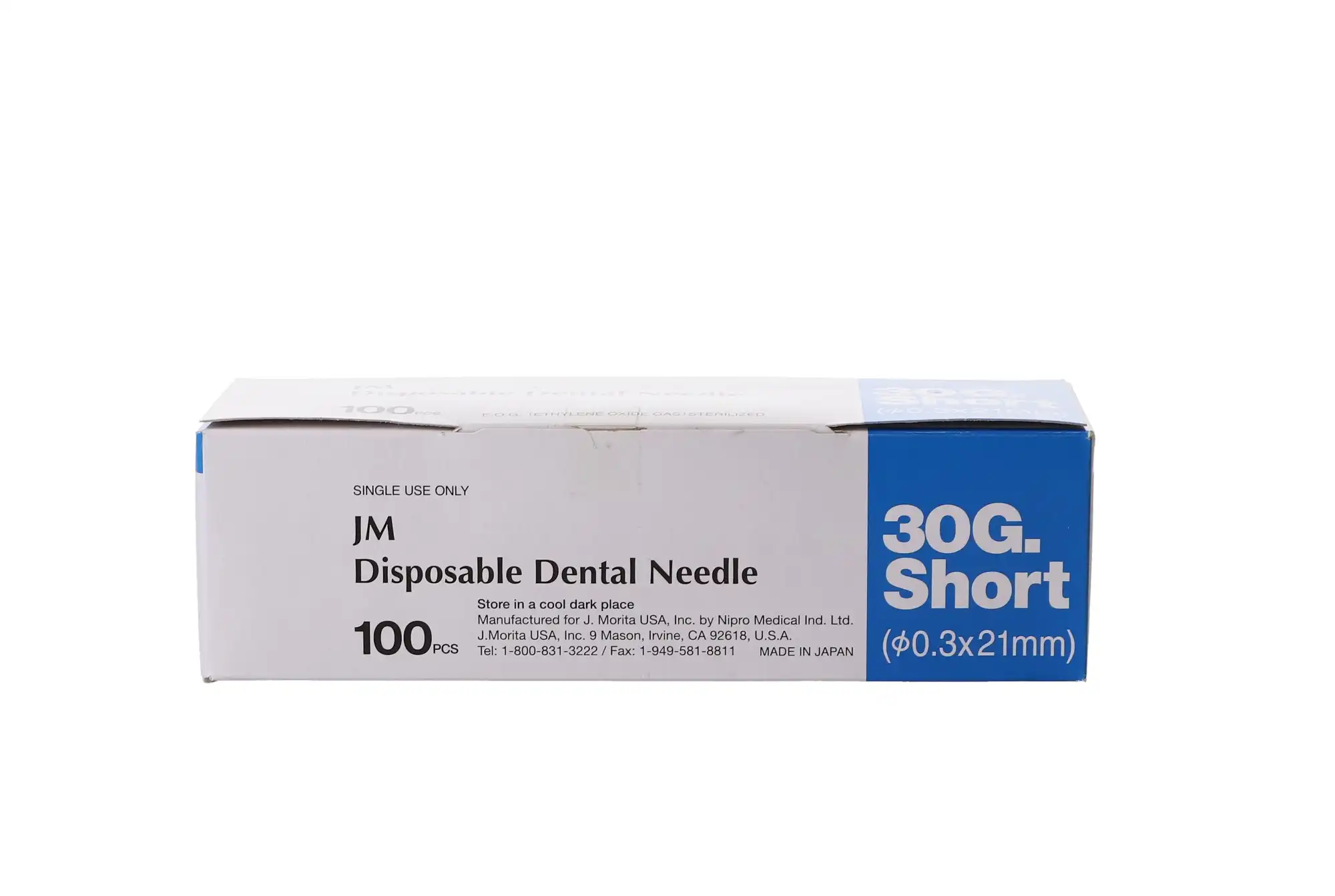 J. Morita JM Blue 30 Gauge Short Plastic Hub Disposable Dental Needle, 21mm, 100/Box, 20-30GS thumbnail 13