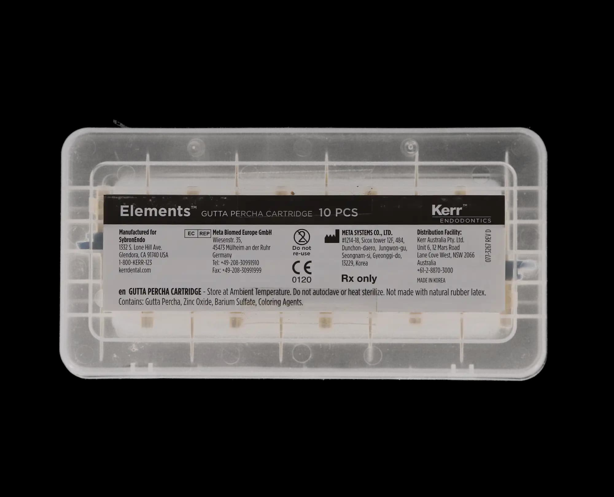 Kerr Elements Gutta-Percha Cartridges, 23 Ga, Medium Body, Gold, 10/Pk, 972-2500 thumbnail 4