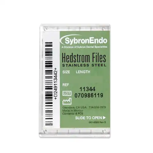 Kerr (SybronEndo) Hedstrom Files, Stainless Steel, 30 mm, Size #25, Red, 6/Pk, 12820 thumbnail 2