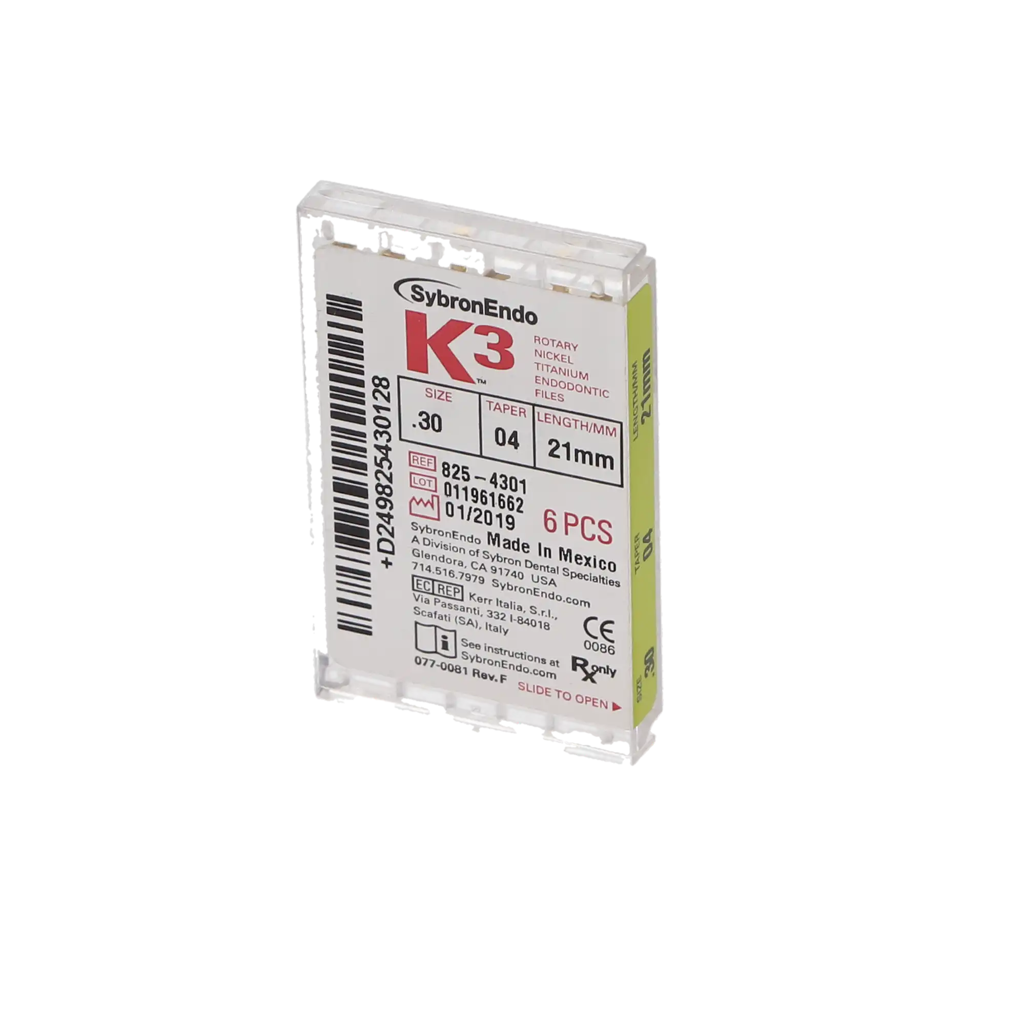 K3 Nickel Titanium Rotary Endodontic Files, Size #30, .04 Taper, 21 mm, Blue, 6/Pk, 825-4301 thumbnail 6