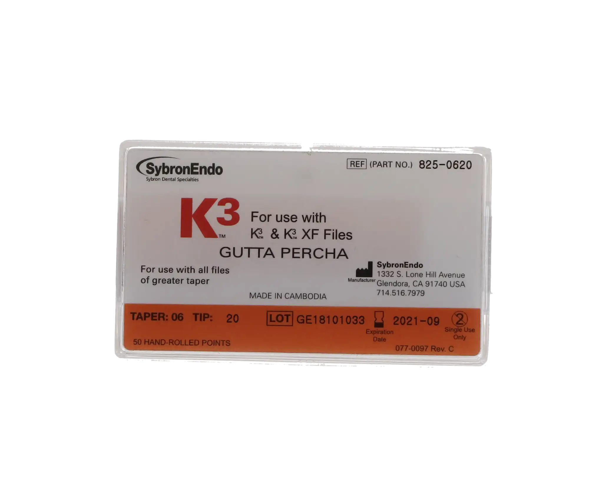 K3/K3XF Gutta-Percha Points, 0.06 Taper, ISO Size 20, Yellow, 50/Pk, 825-0620 thumbnail 6