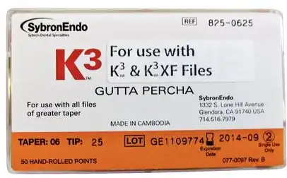 K3/K3XF Gutta-Percha Points, 0.06 Taper, Size #25, Red, 50/Pk, 825-0625 thumbnail 7