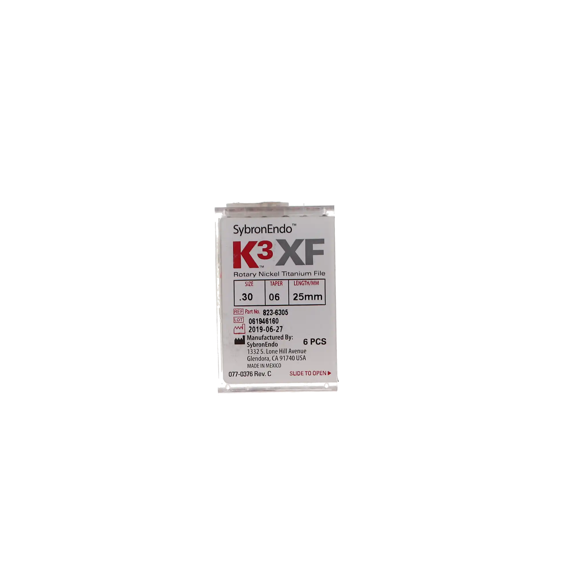 K3XF NiTi Rotary File, .06 Taper, #30, 25 mm, Blue, 6/Pk, 823-6305 thumbnail 12