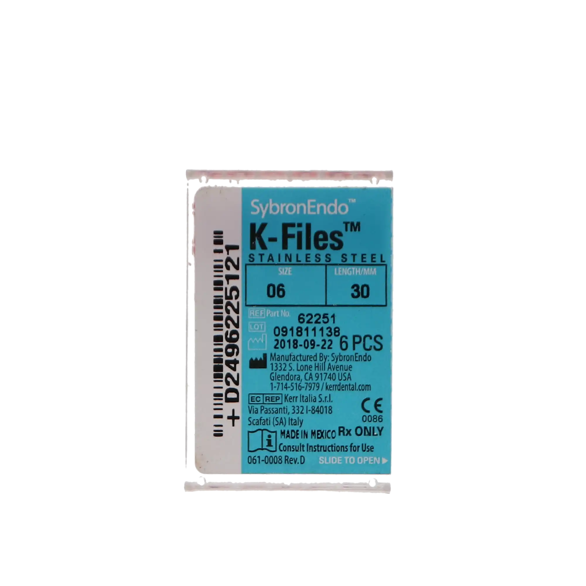 Kerr K-File, Stainless Steel, 30 mm, #06, Pink, 6/Pk, 62251 thumbnail 10