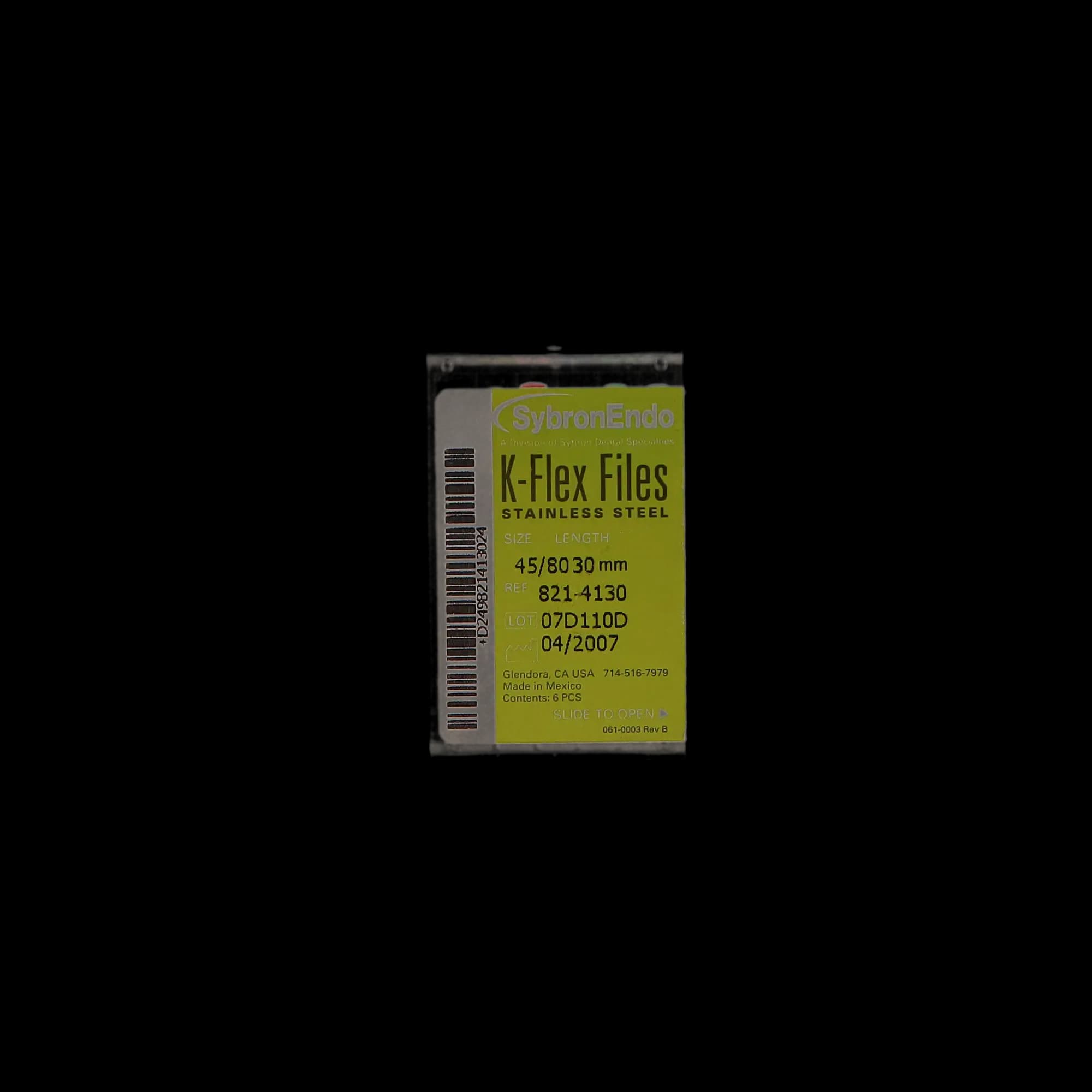 Kerr K-Flex Endodontic Files, Stainless Steel, 30mm, Assorted #45-80, 6/Pack, 821-4130 thumbnail 6