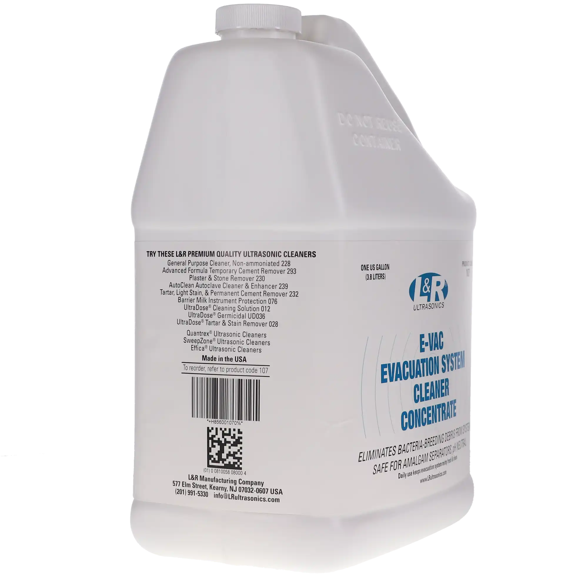 L&R E-VAC Evacuation System Cleaner Concentrate, pH Neutral, Non-Foaming, Fresh Mint, 1 Gallon Bottle, 107 thumbnail 6