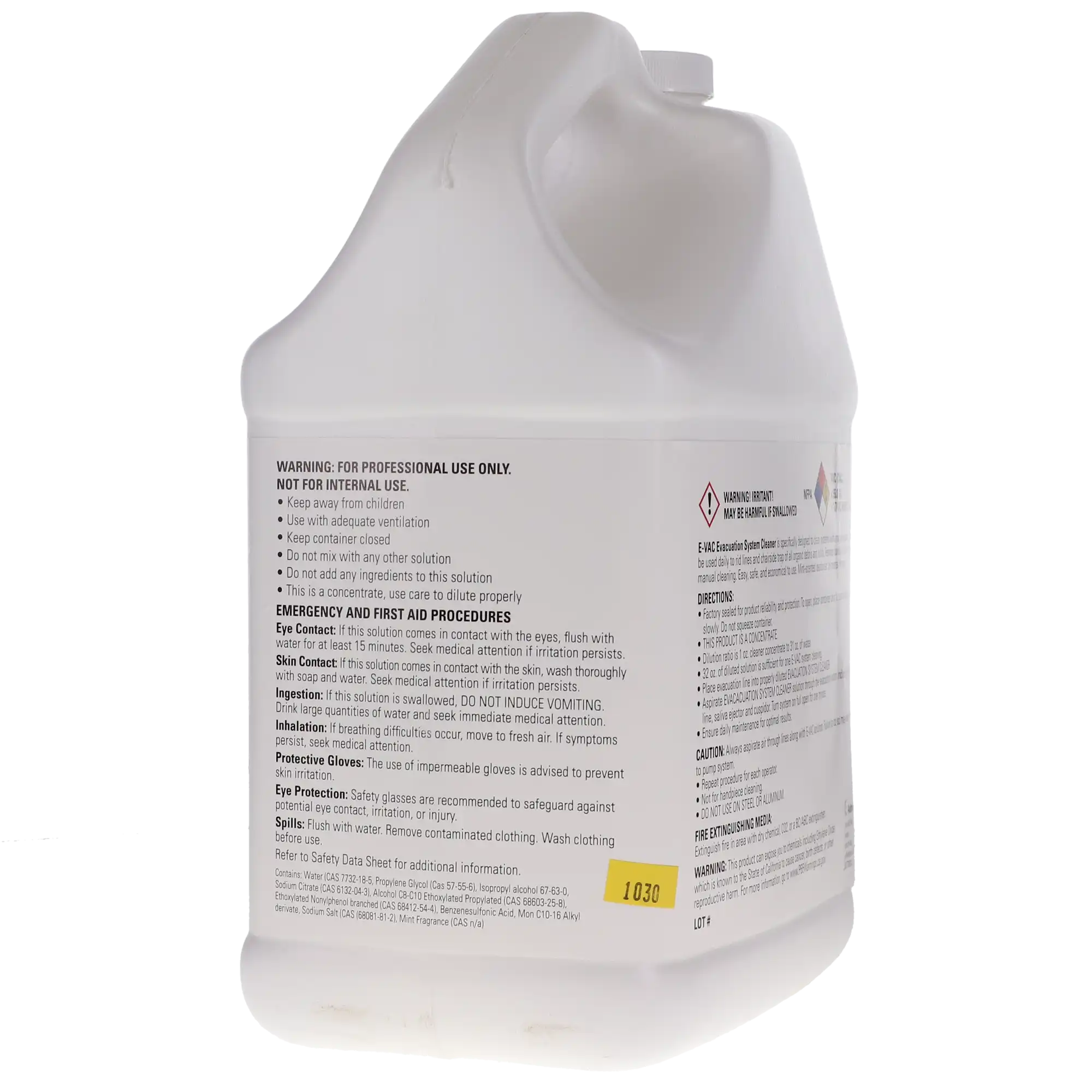 L&R E-VAC Evacuation System Cleaner Concentrate, pH Neutral, Non-Foaming, Fresh Mint, 1 Gallon Bottle, 107 thumbnail 8