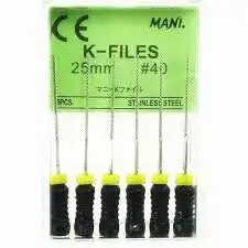 Mani K-File, Stainless Steel, 25 mm, #40, Black, 6/Pk, MK2540 - K-File, Stainless Steel, 25 mm, # 40, Black, 6/Pk, MK2540 - Image 1