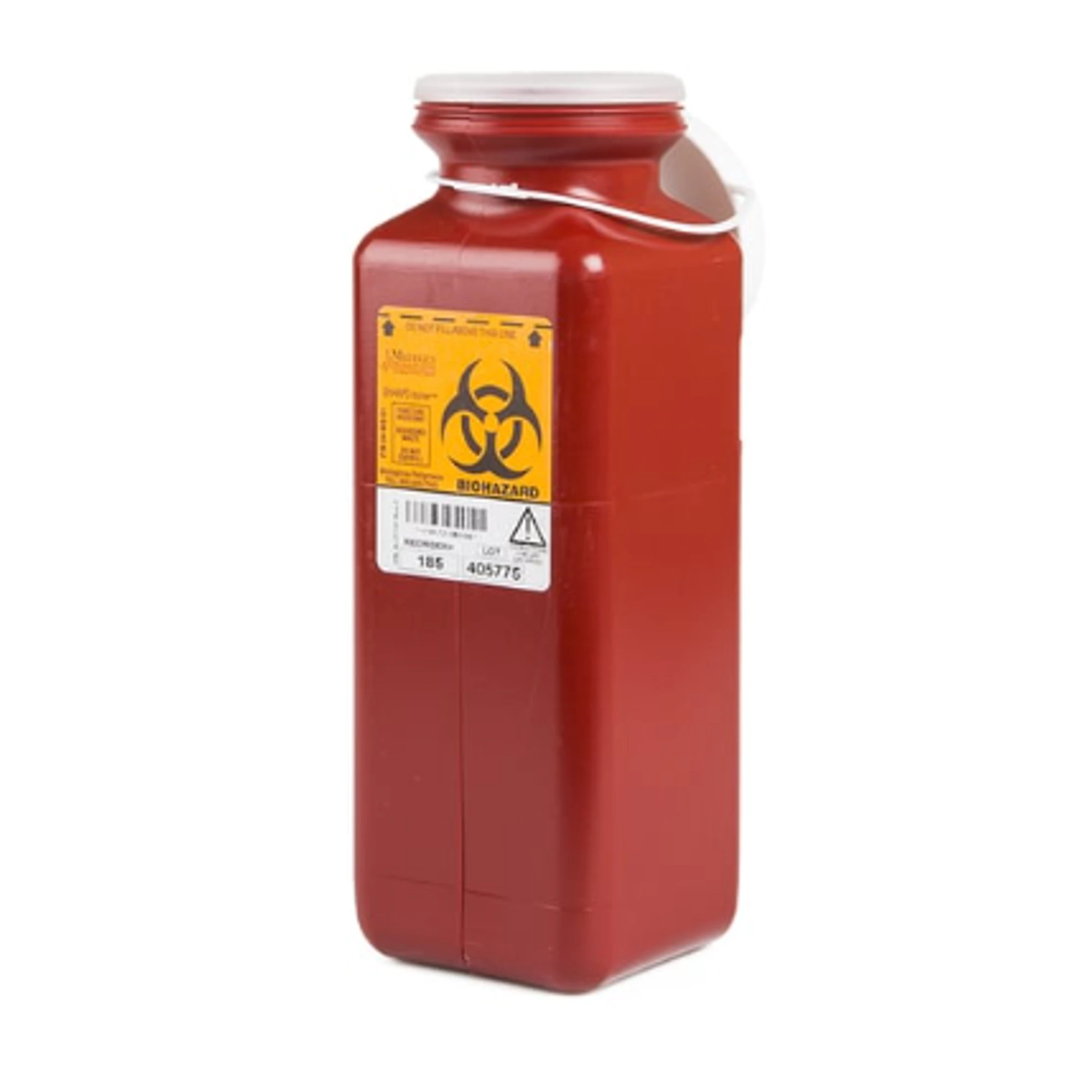 Medical Action Industries Sharps Container, 1.7 Qt, Red, Tamper Resistant Lid, 185 - Sharps Container, with Tamper Resistant Lid, 1.7 Qt, Red, 1/Pk, 185 - Image 1